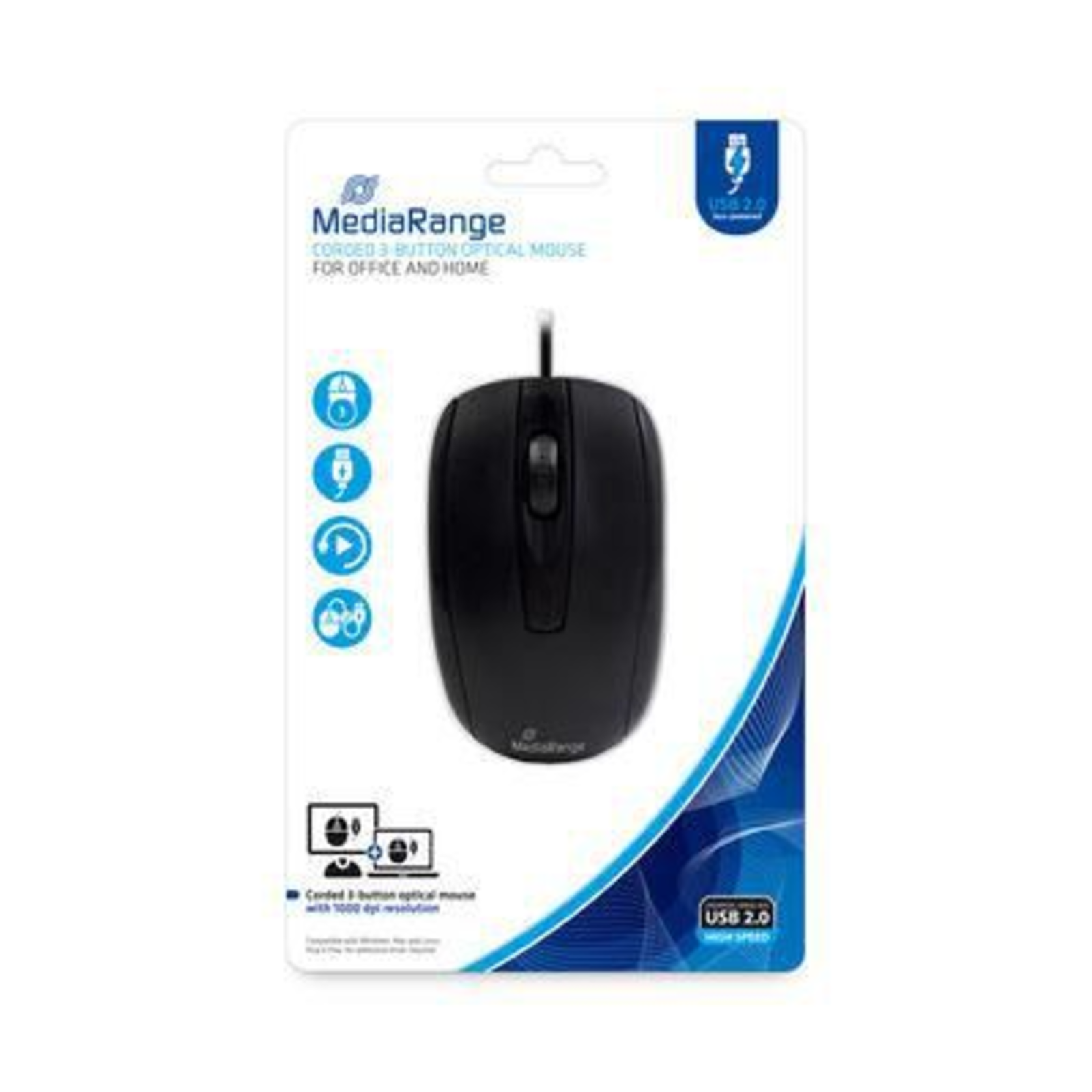 MEDIARANGE MROS211 Mouse Optical 3 Buttons