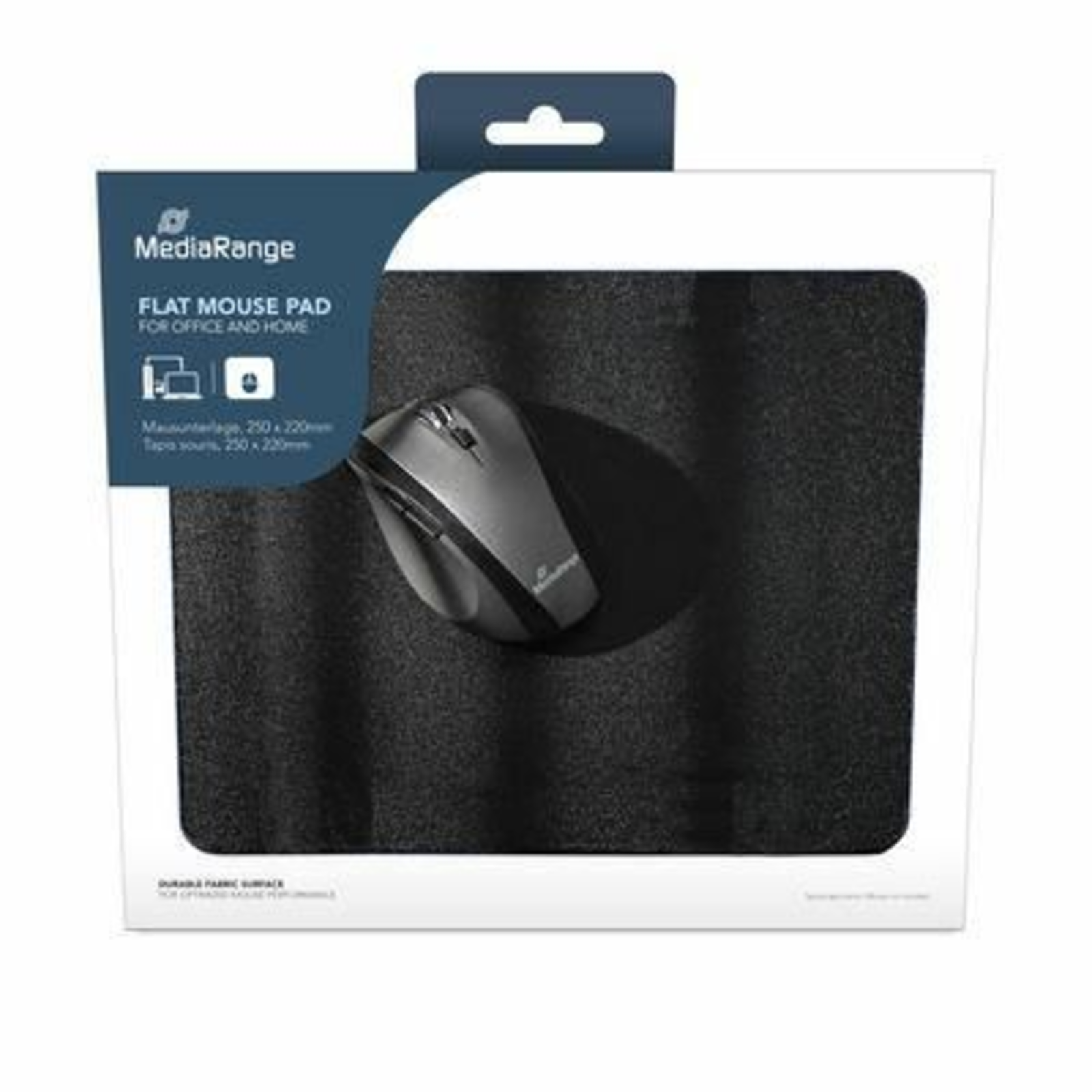 MEDIARANGE Flat Mouse Pad 250x220x3mm Black