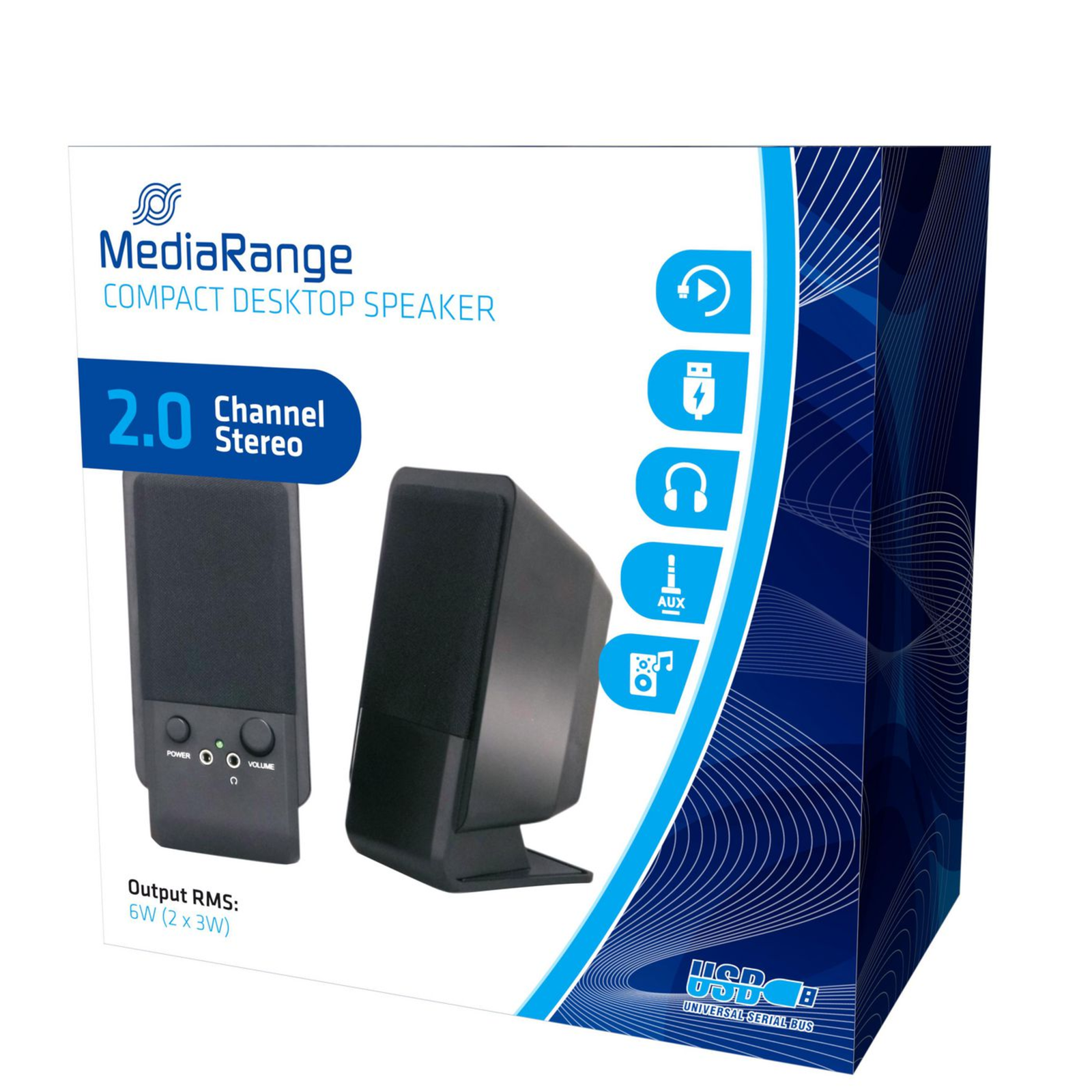 MEDIARANGE Speaker for PC 6 Watts (total)