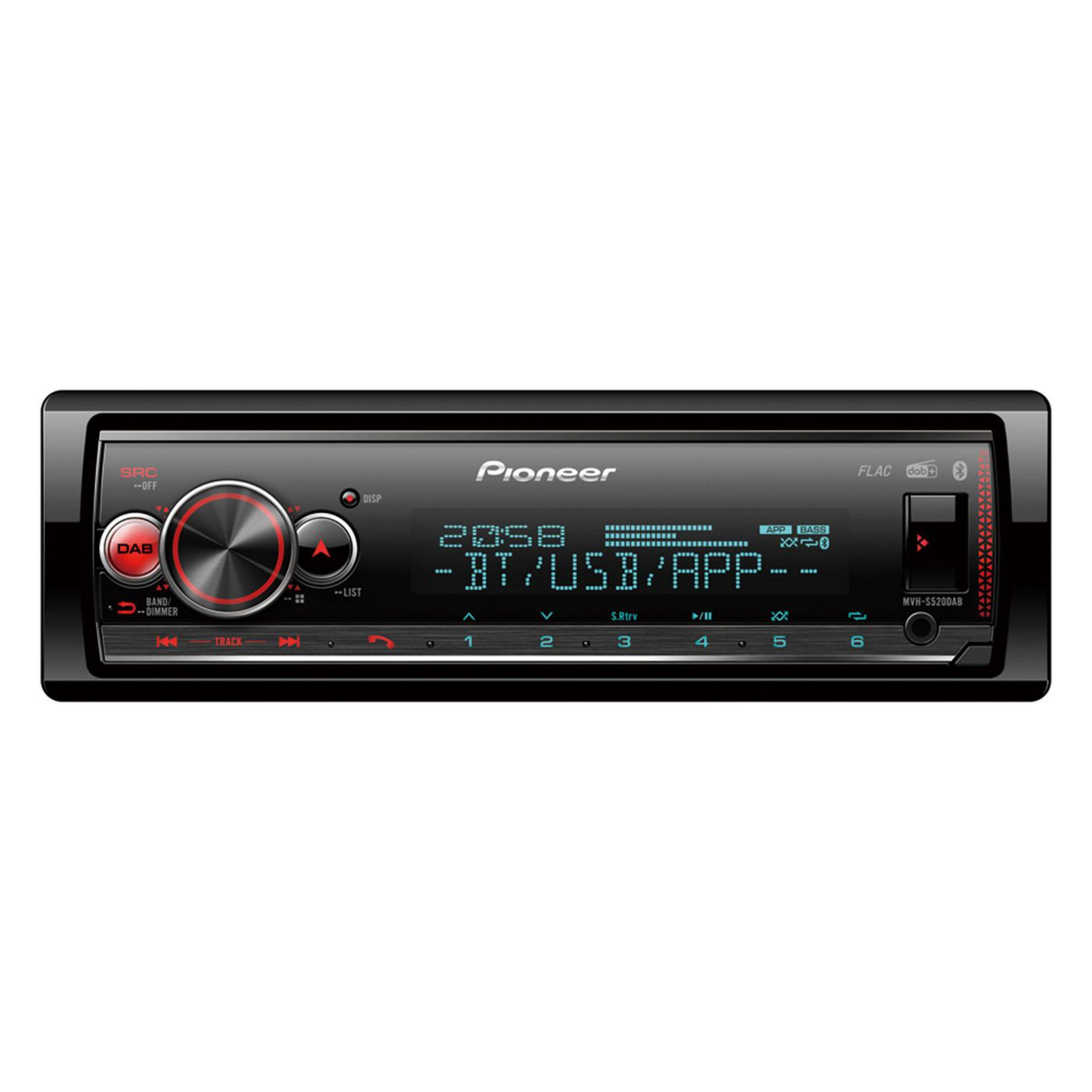 Pioneer MVH-S520DAB Black 1 DIN 200 W 4.0 Channels 50 W Android