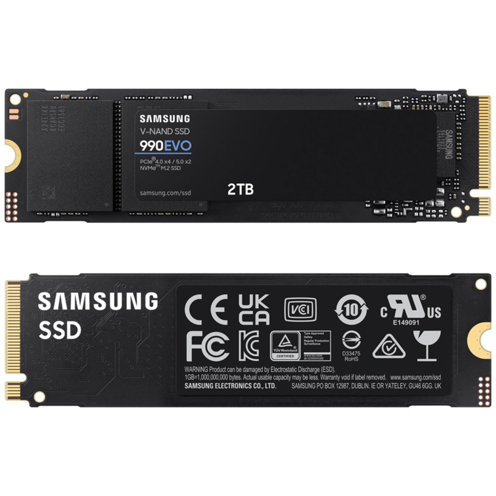 Samsung 990 EVO SSD 2TB M.2 PCIe 4.0 X4 5.0 X2 NVMe