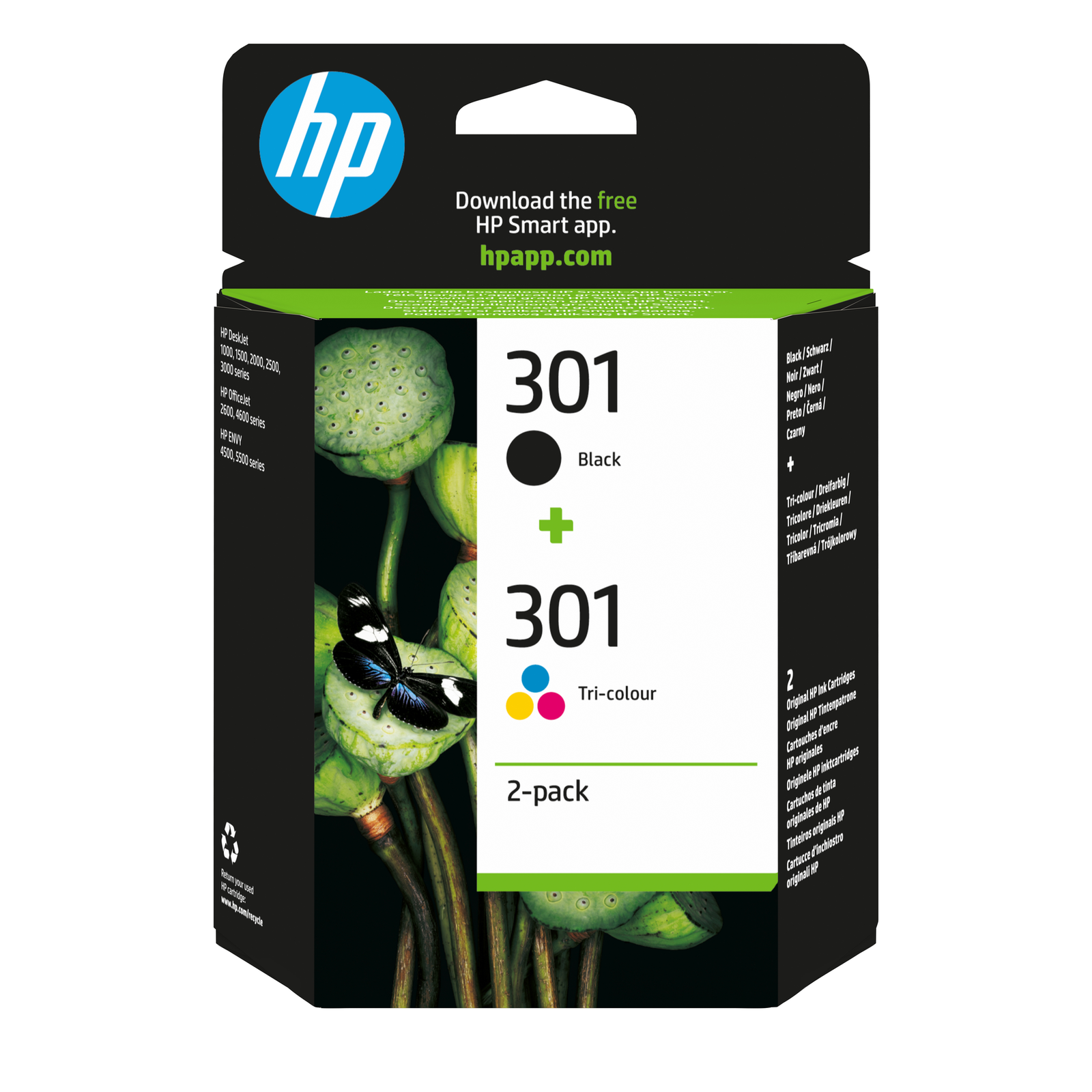 HPI 301 2-pack Black Tri-color Original Ink Cartridges