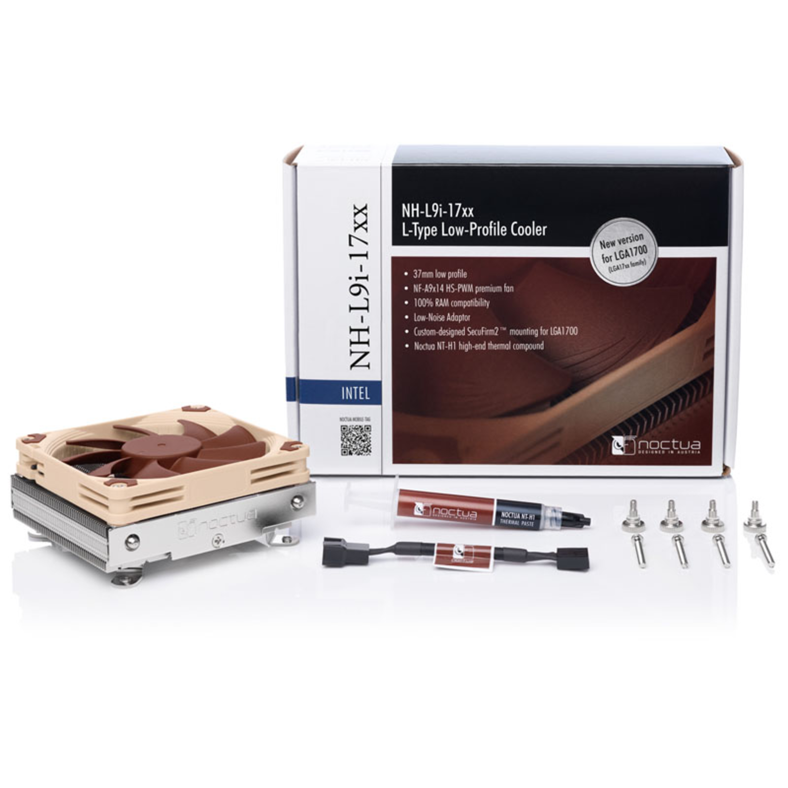 Noctua NH-L9i Processor-Cooler 1-pack beige Brown Silver 92mm