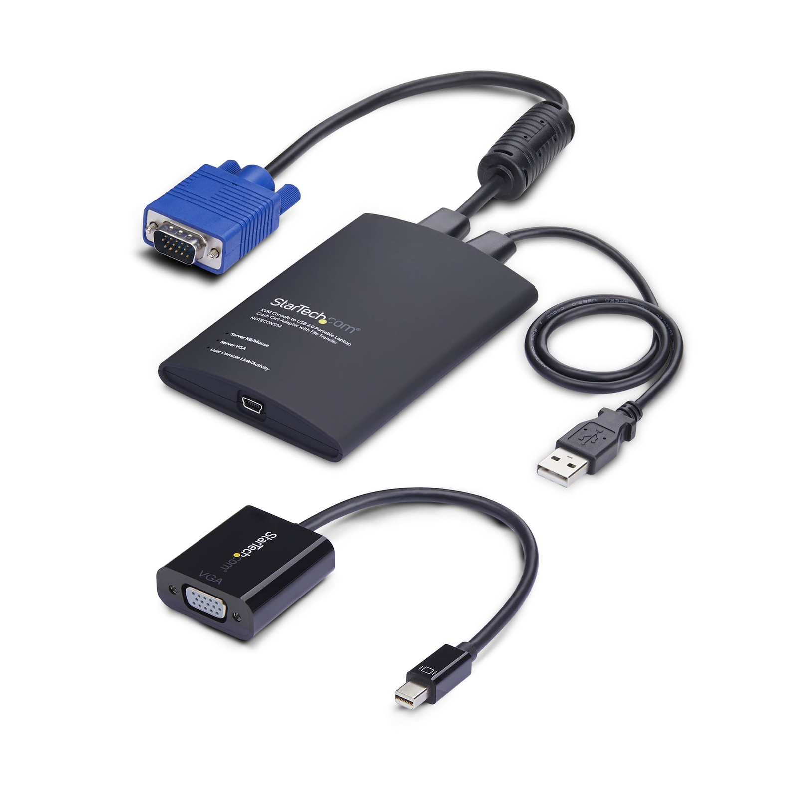 StarTech Portable Laptop Crash Cart Adapter USB/VGA/Mini DisplayPort KVM Console File Transfer And
