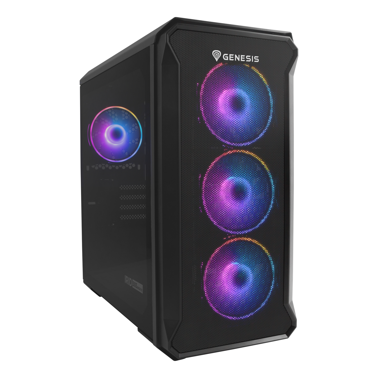 Natec Genesis Irid 503 ARGB Case NPC-1559 Micro ATX Mini ITX Colour Black