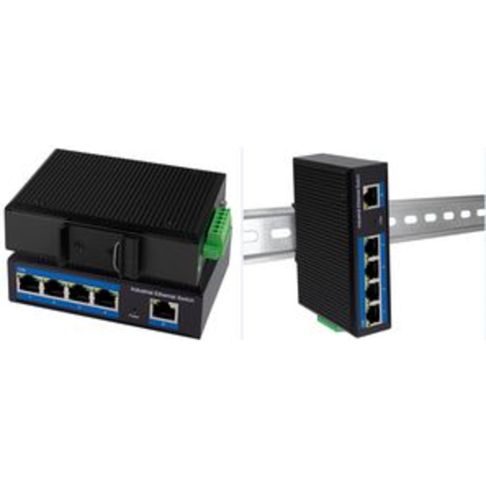 LogiLink Industrial Gigabit Ethernet PoE Switch 5 Port 10/100/1000 Base-TX RJ45 Unmanaged Plug