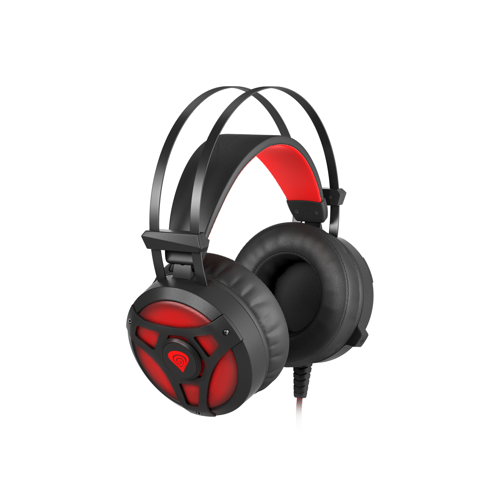 Genesis Gaming Headset with Microphone neon 360 Stereo Vibration Red Backlight
