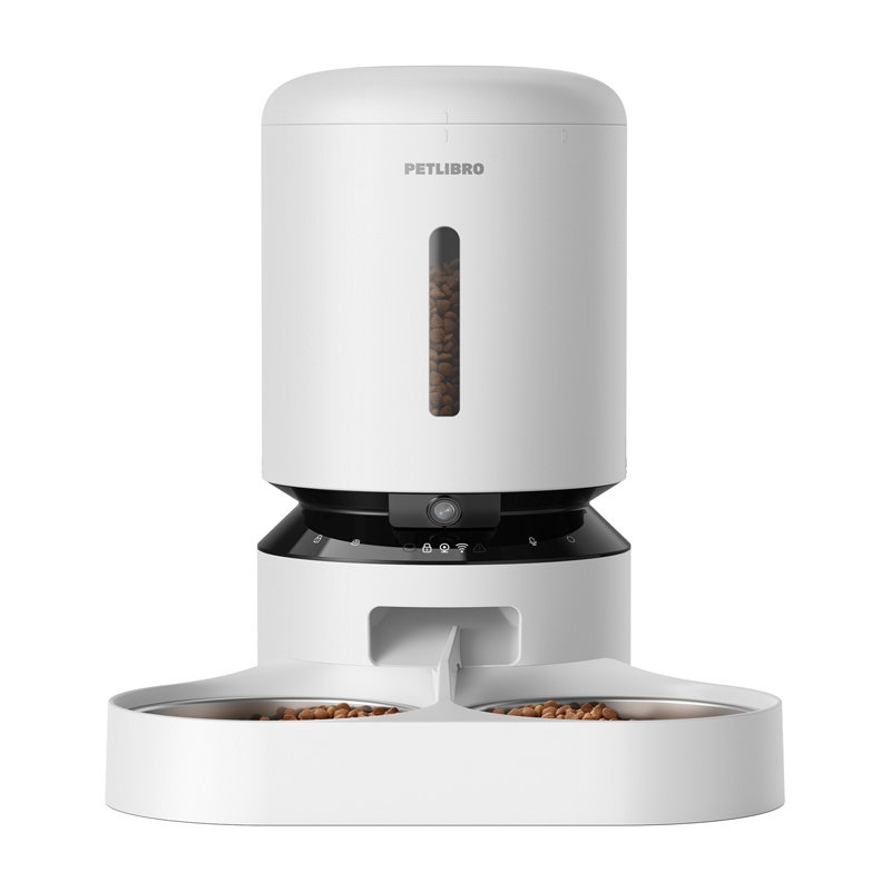 Petlibro Granary camera feed dispenser with double bowl, 5L (white)