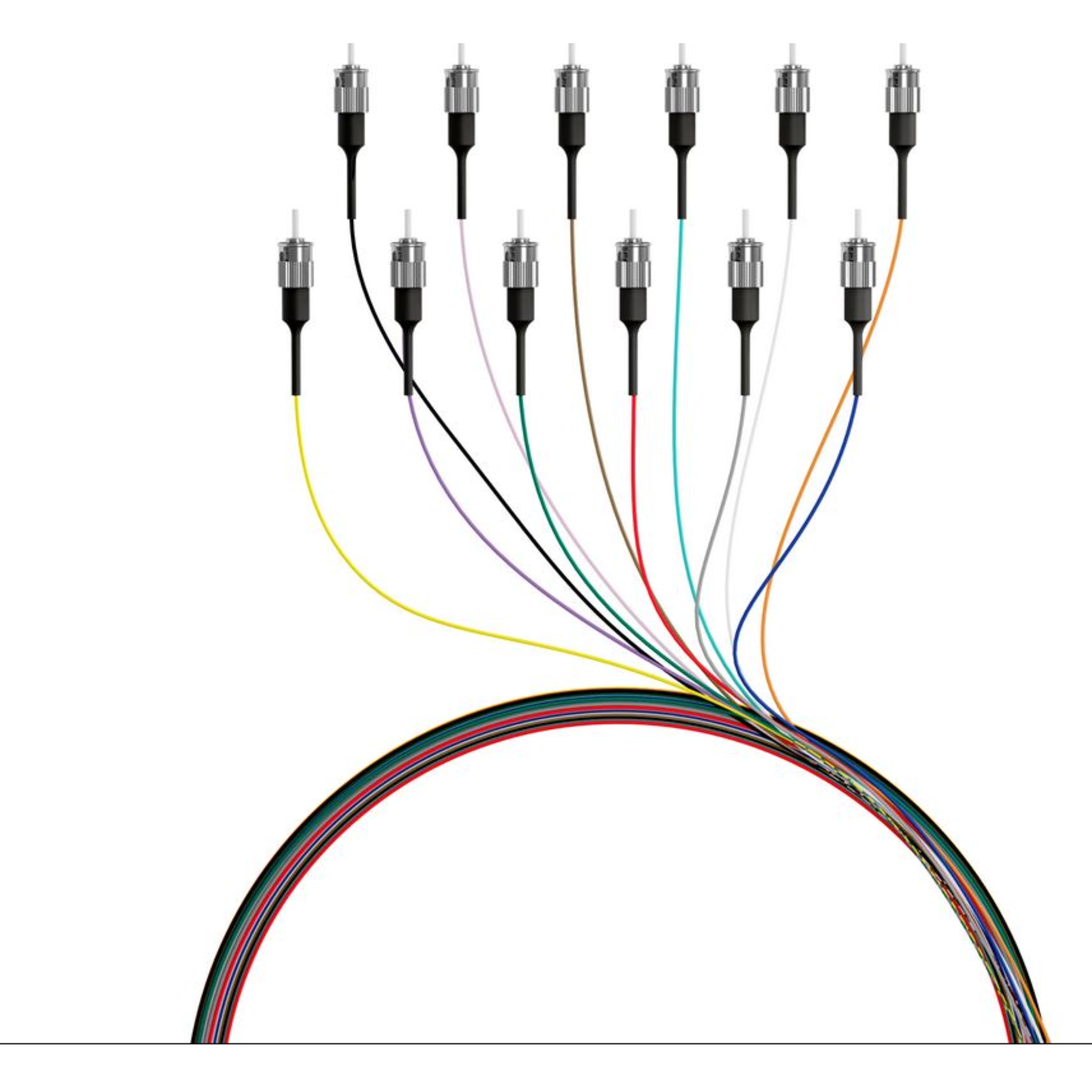 EFB Elektronik Fibre Pigtail ST-II 9/125 OS2 12-colour Set 2m