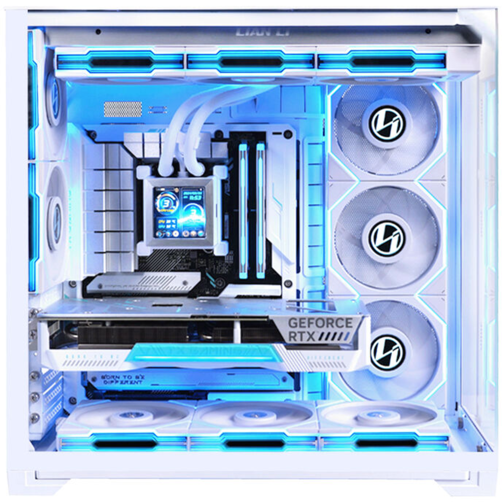 Lian Li O11 Vision Compact Midi Tower E-ATX Tempered Glass White PC Case Gaming