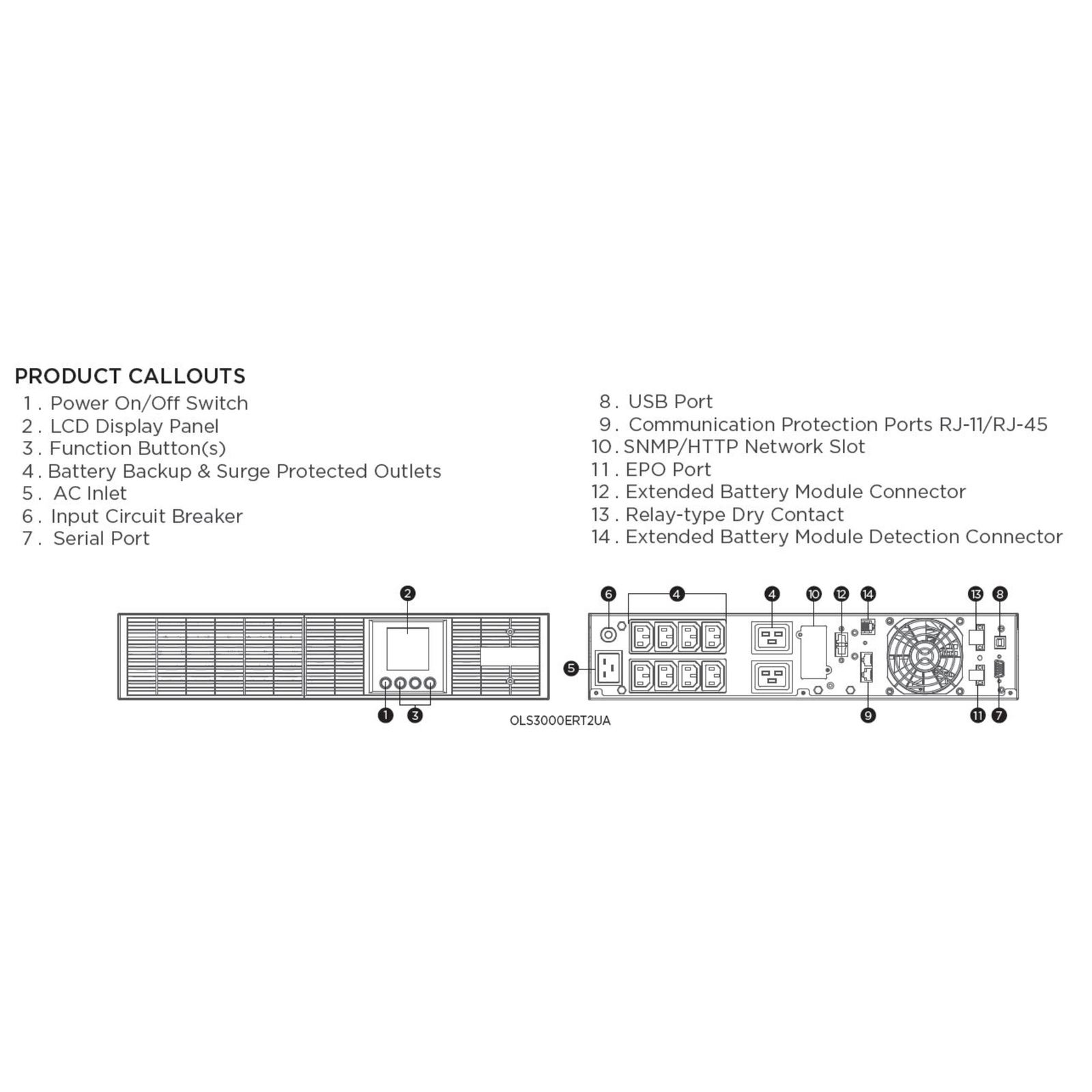 Cyber Power Cyberpower UPS OLS3000ERT2UA-B Online 2U 3000VA2700W (OLS3000ERT2UA-B)