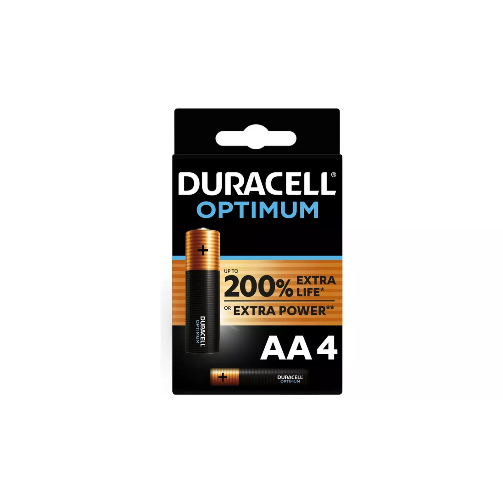 Duracell Alkaline Battery Optimum AA 4 Pack Battery