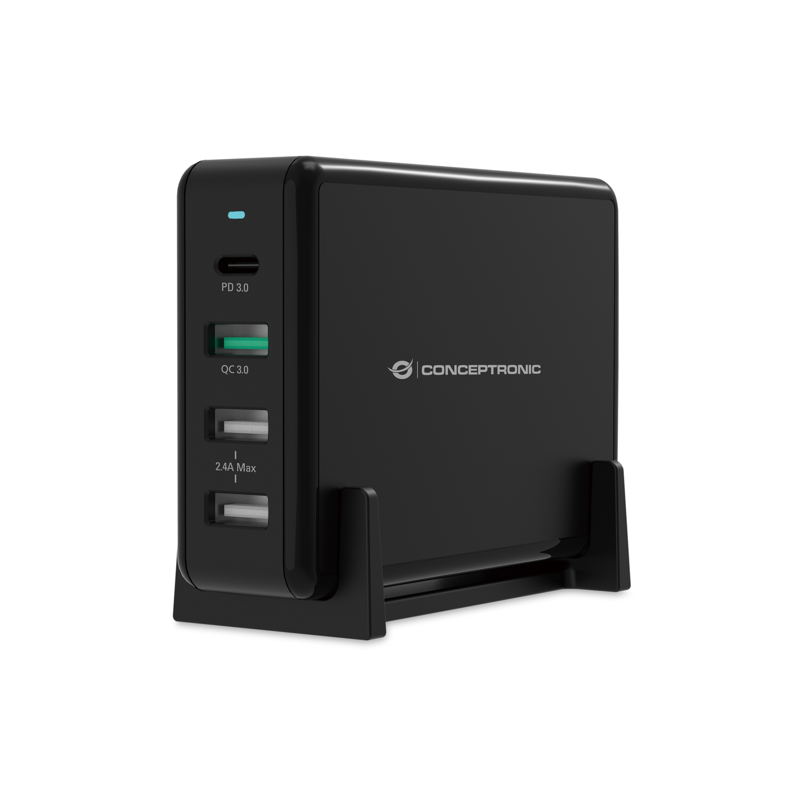 Conceptronic OZUL 4-port 65W USB-PD Desktop Charger Indoor AC 5 V Black