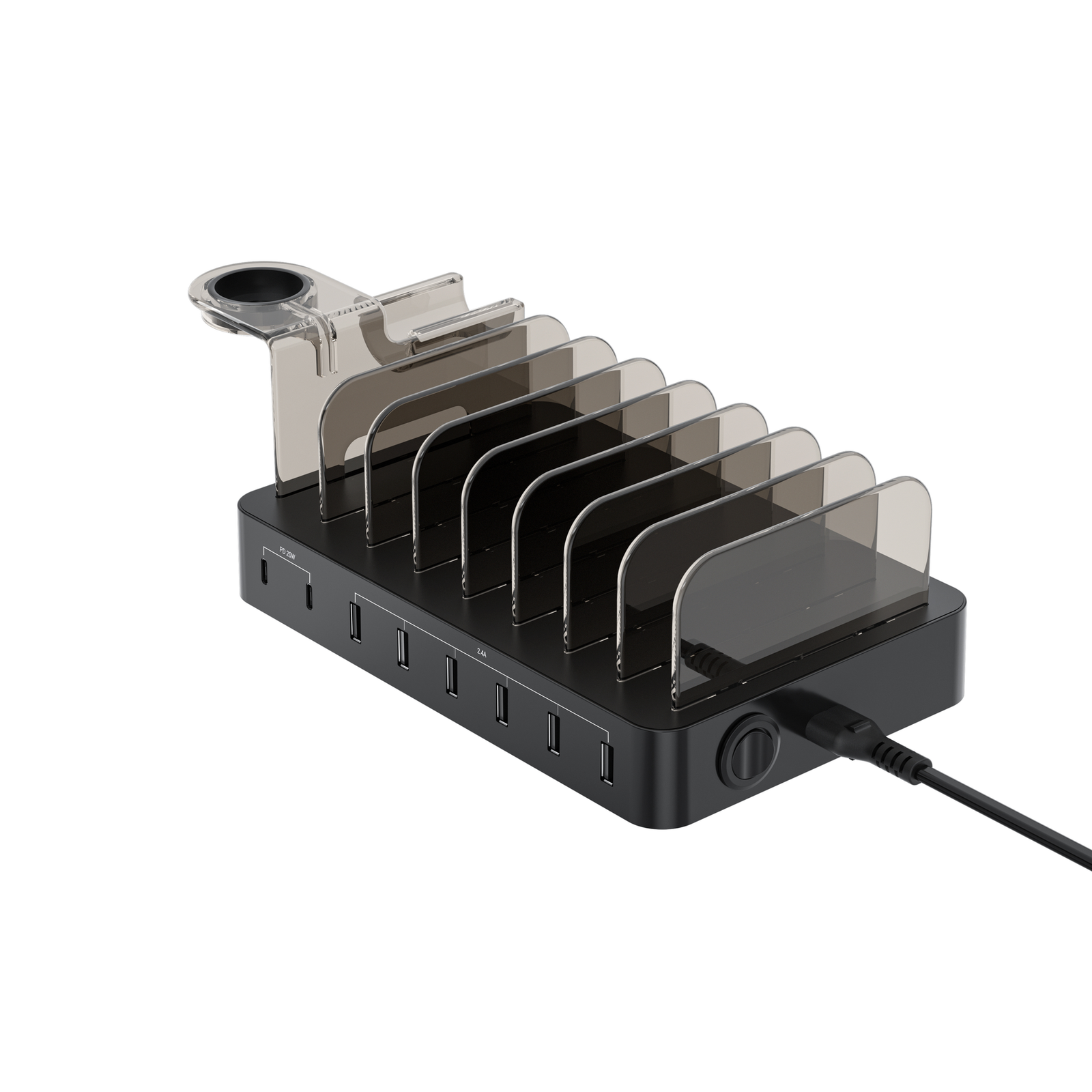 Conceptronic OZUL Charging Station 75 Watts PD 3.0 8 Output Ports (6 X USB 2 X USB-C)