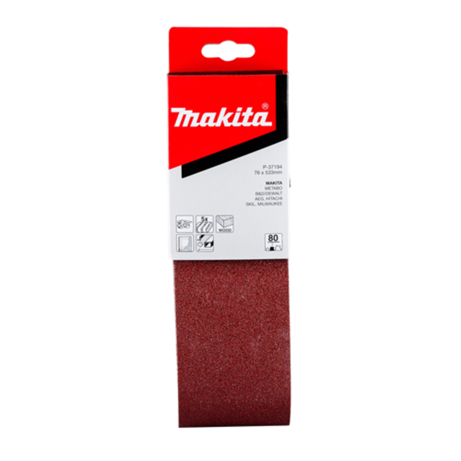 Makita Sanding Belts for Wood Metal Aluminium Steel Paint Polyvinyl Chloride (PVC)