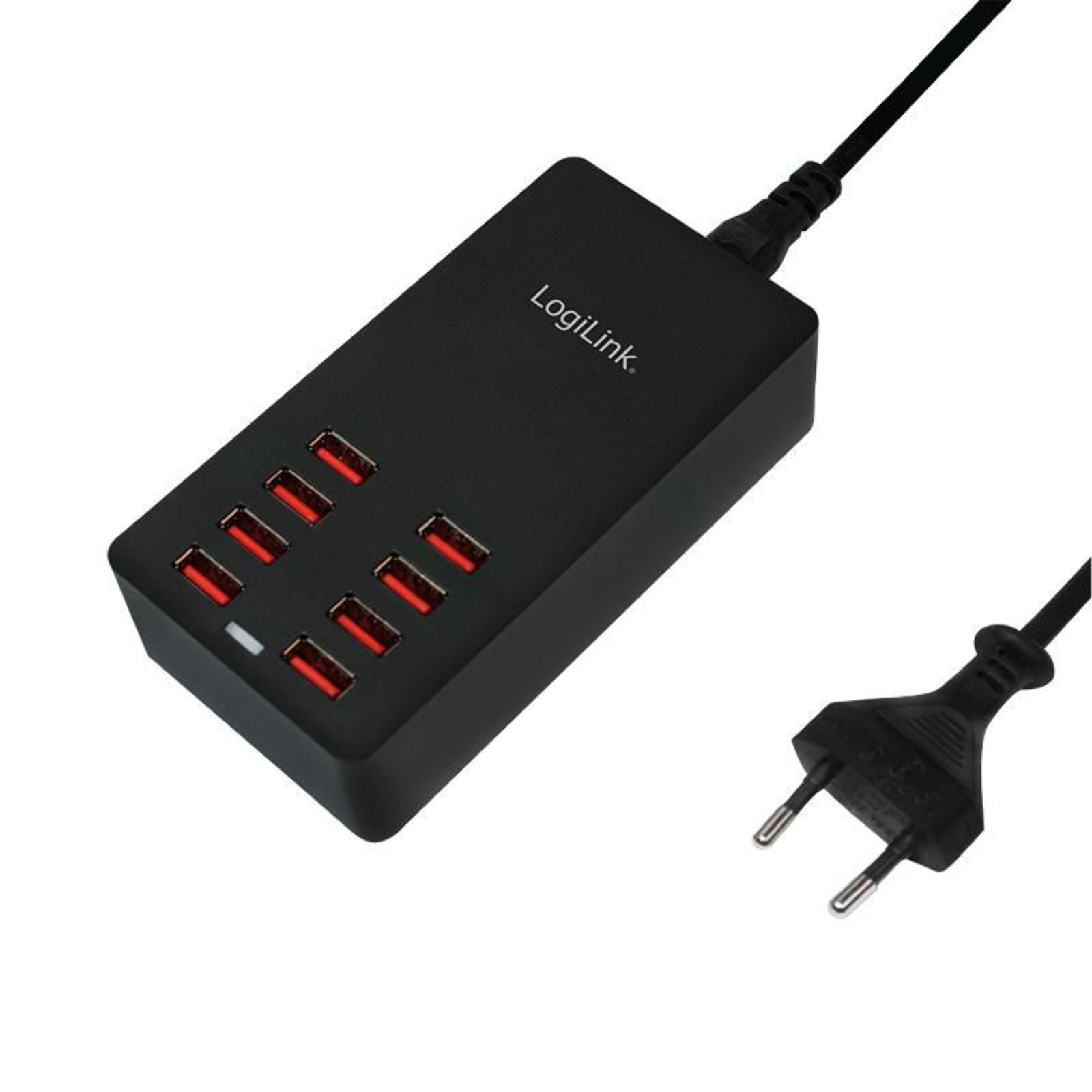 LogiLink Table Charger Power Supply 44 Watt 8.8 A 8 Output Ports 8 X 4-pin USB Type A