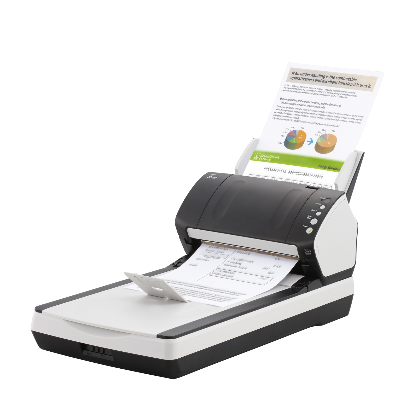 Fujitsu Fi-7240 Flatbed & ADF Scanner 600 X 600 DPIA4 Black White