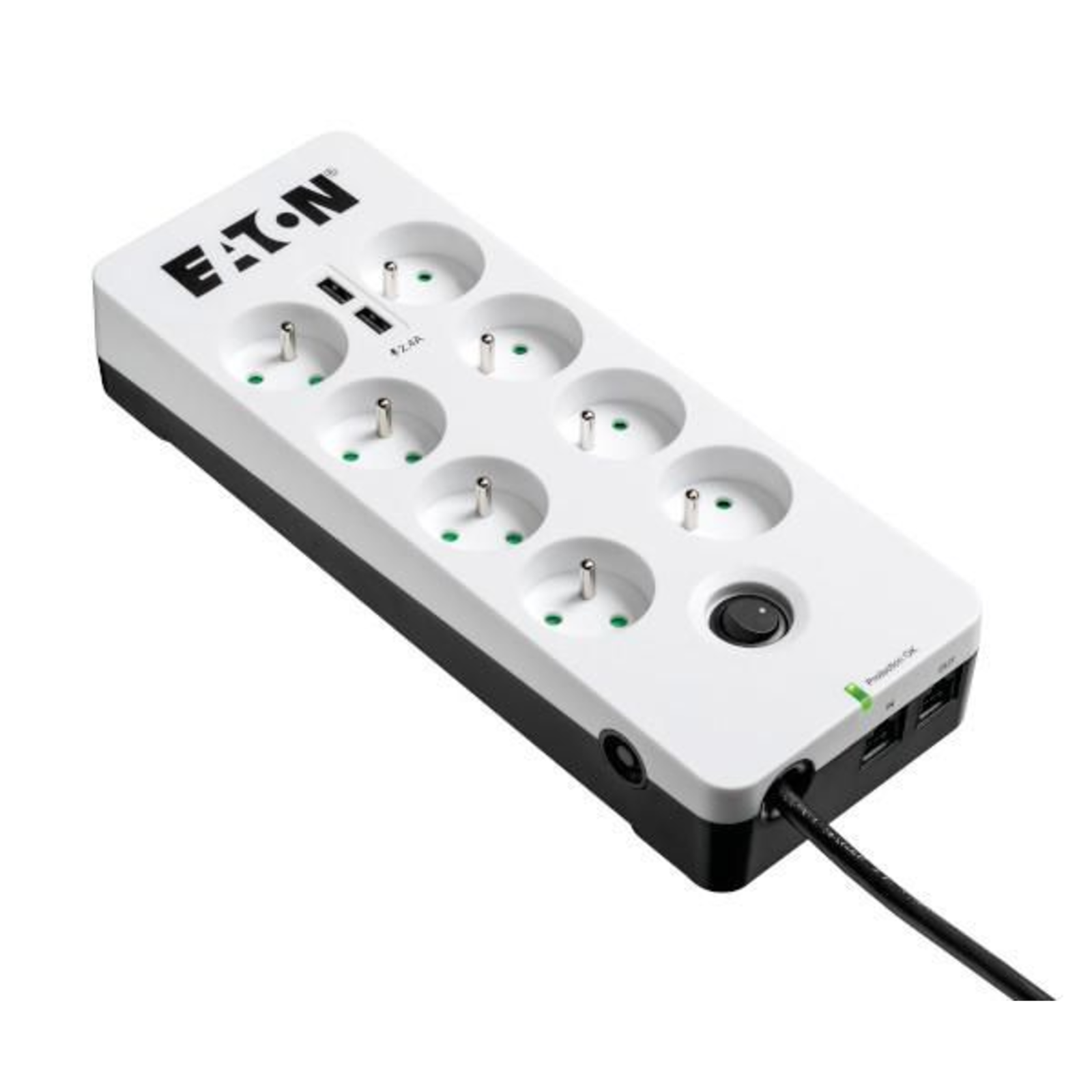 Eaton Predection Box 8-socket Power Strip with Surge Predection + USB (white)