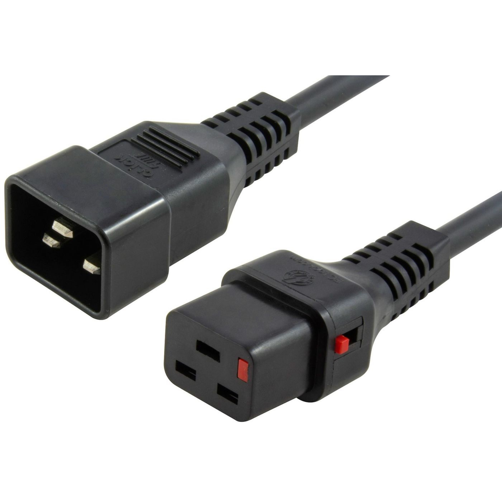 Micro Connect IEC Male C20 to C19 IEC Lock 3 Core 1.5mm2 2m Black