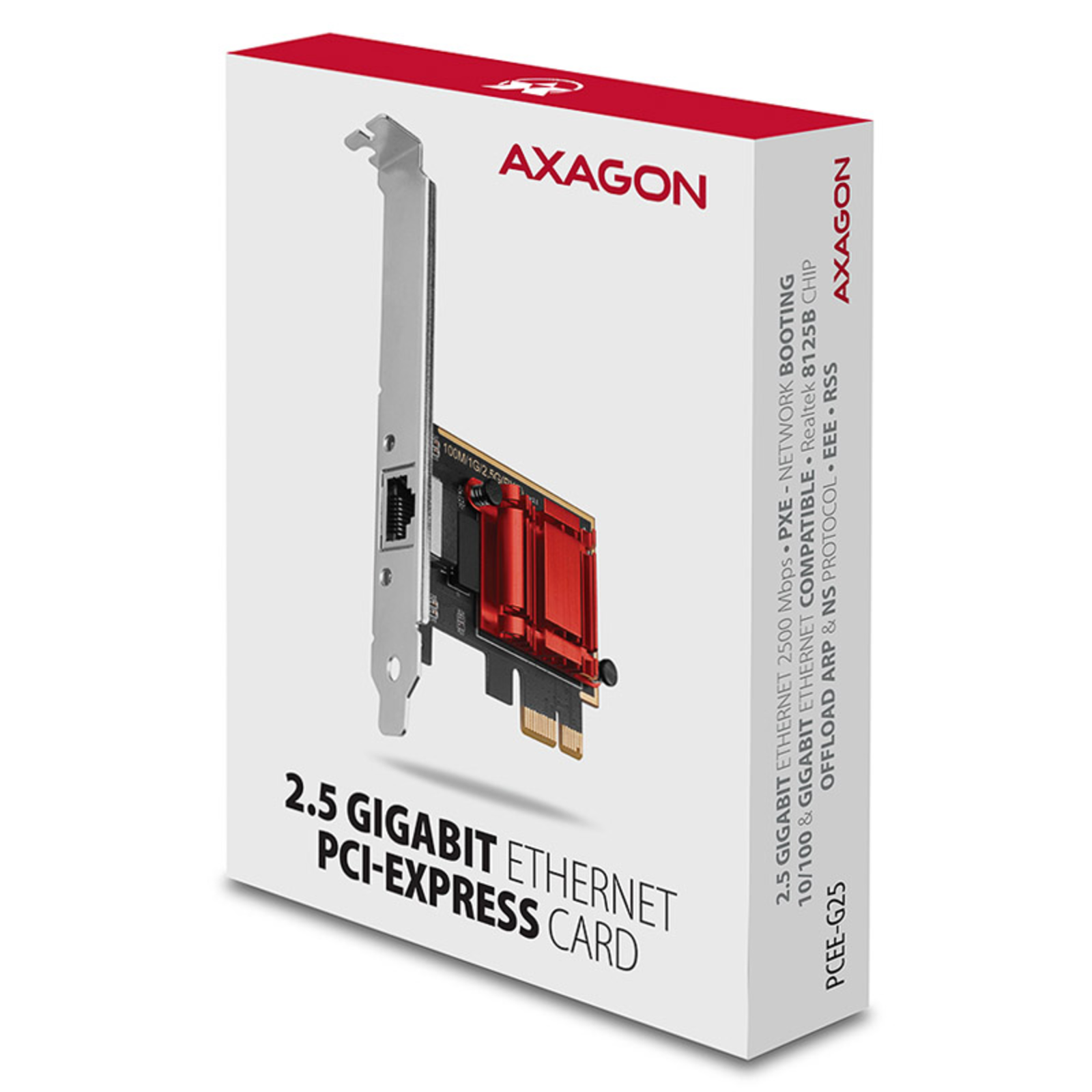 Axagon PCEE-G25 PCIe Adapter 2.5 Gigabit Ethernet Realtek 8125 RJ45