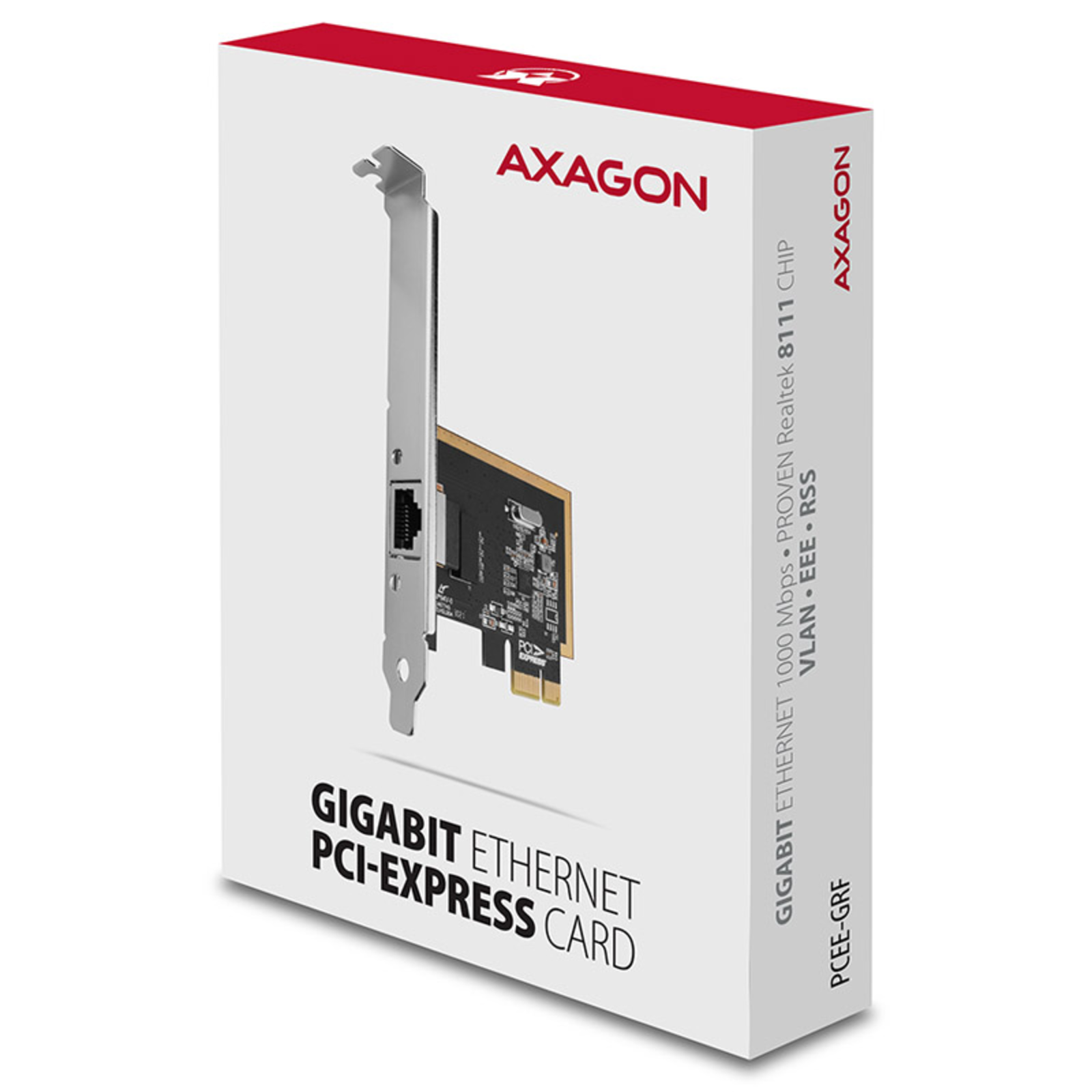 Axagon PCEE-GRF PCI-Express Gigabit Network Card Ethernet Realtek 8111F + LP