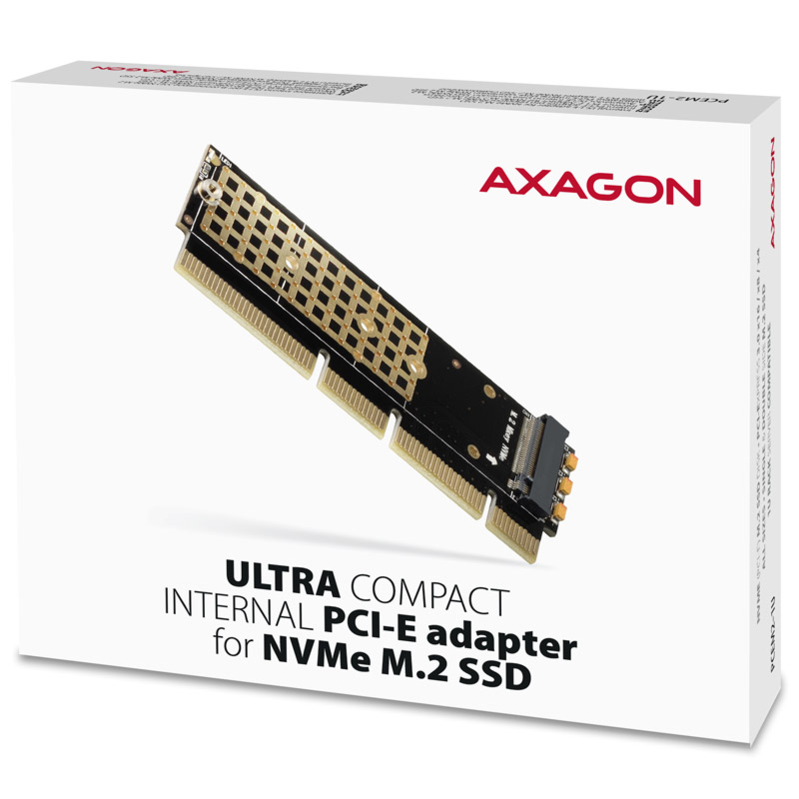 Axagon PCEM2-1U PCI-E 3.0 16x M.2 SSD NVMe 80mm SSD Low Profile 1U