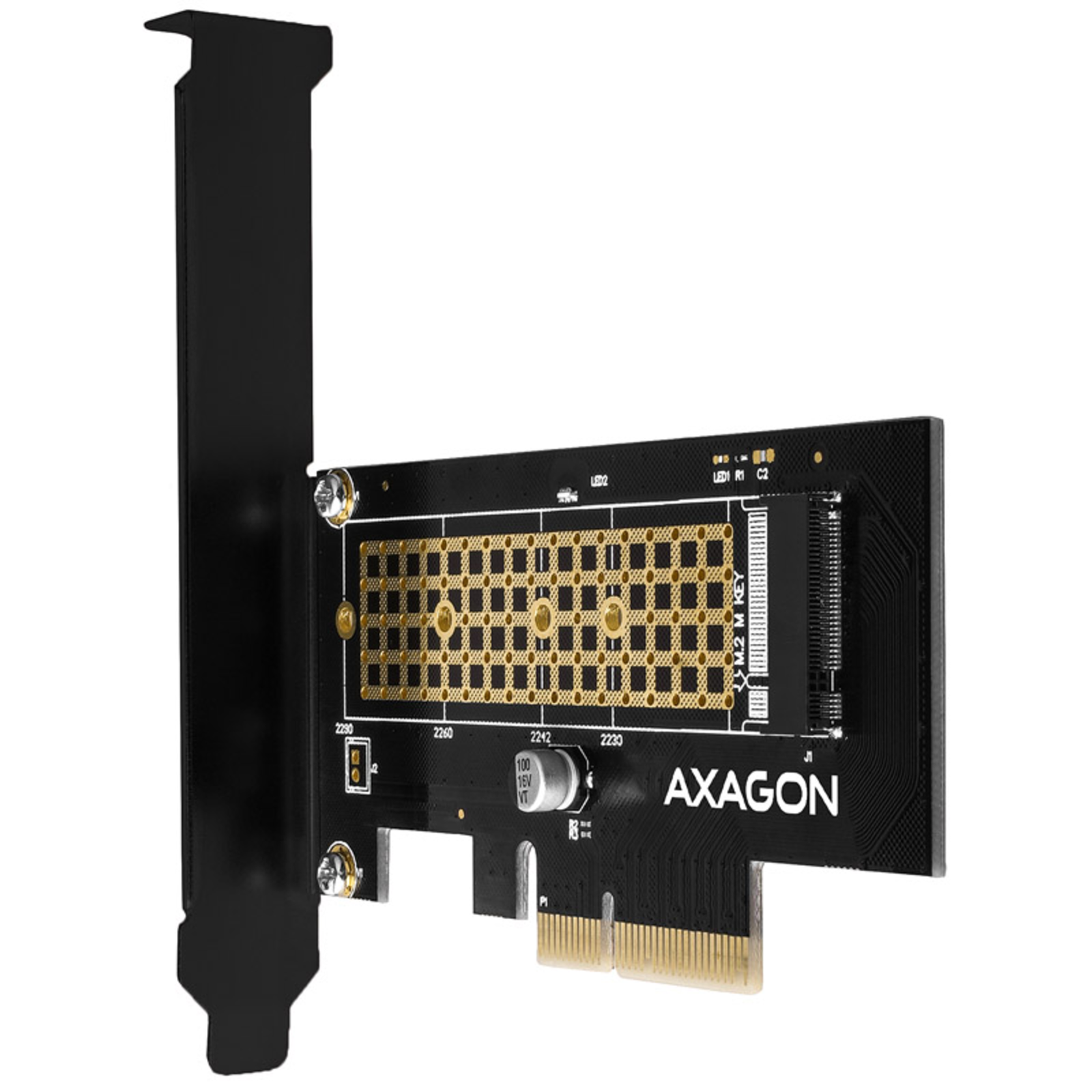 Axagon PCEM2-N PCIe 3.0 X4 Adapter 1x M.2 NVMe SSD up to 2280 Passive Cooling