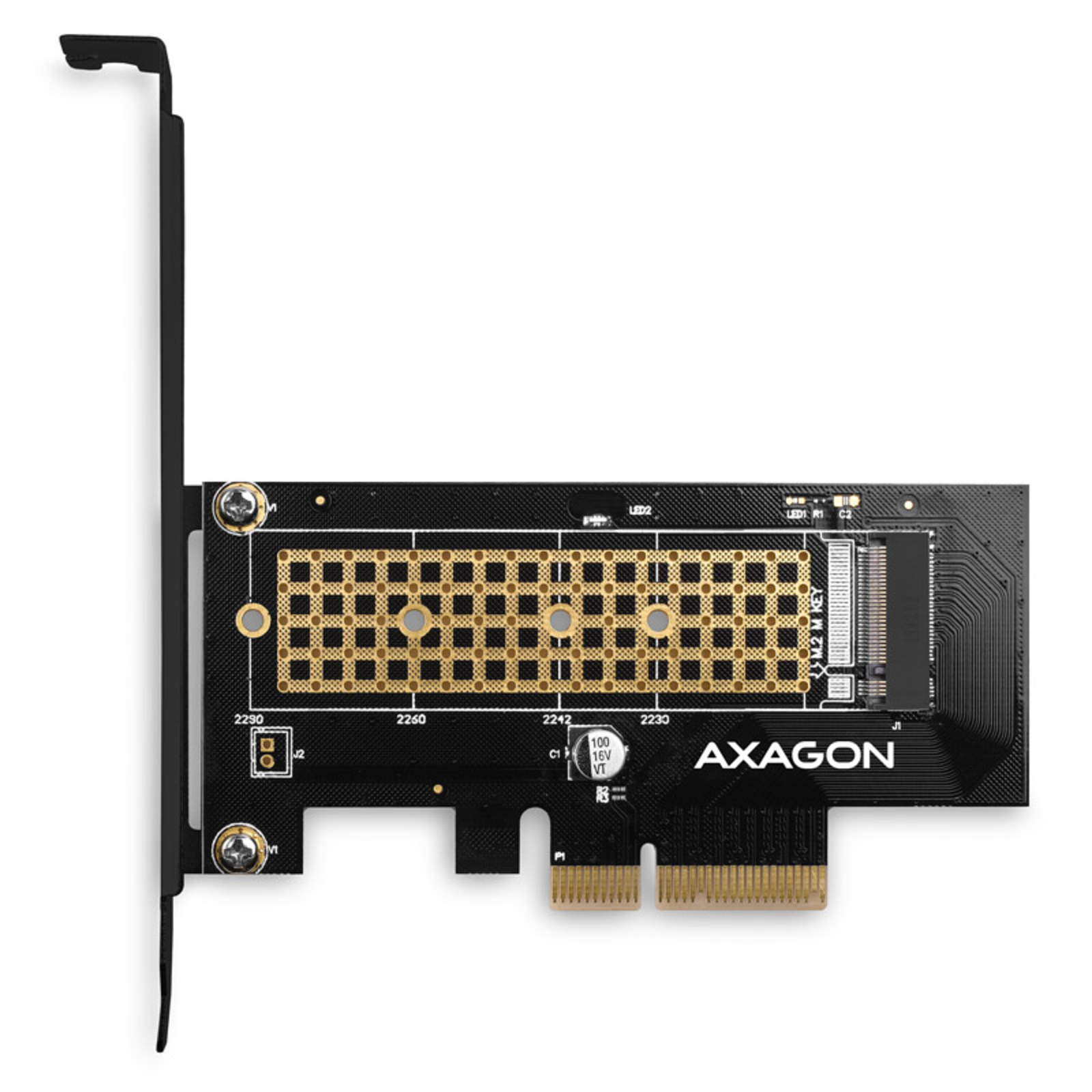 Axagon PCEM2-N PCIe 3.0 X4 Adapter 1x M.2 NVMe SSD up to 2280 Passive Cooling