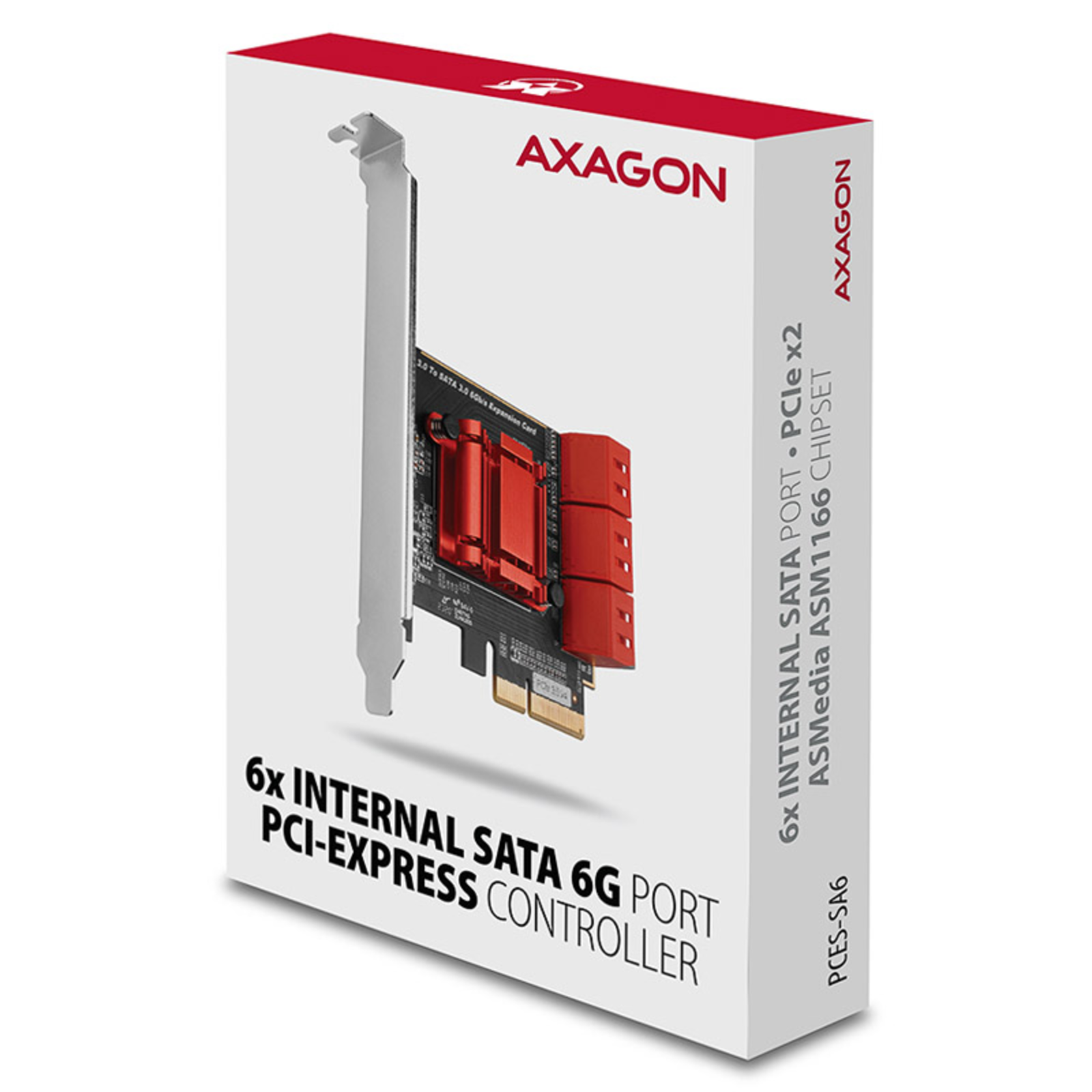 Axagon PCES-SA6 PCIe Controller 6x Internal SATA 6G Port LP