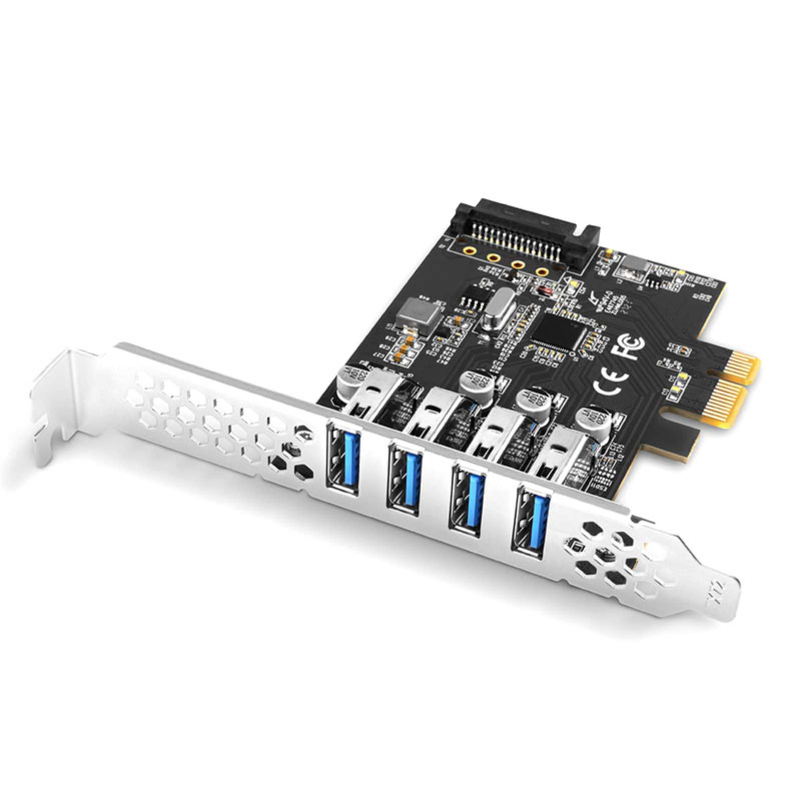 Axagon PCEU-43RS PCIe Adapter 4x USB3.0 UASP VIA 15-pin SATA Power Supply