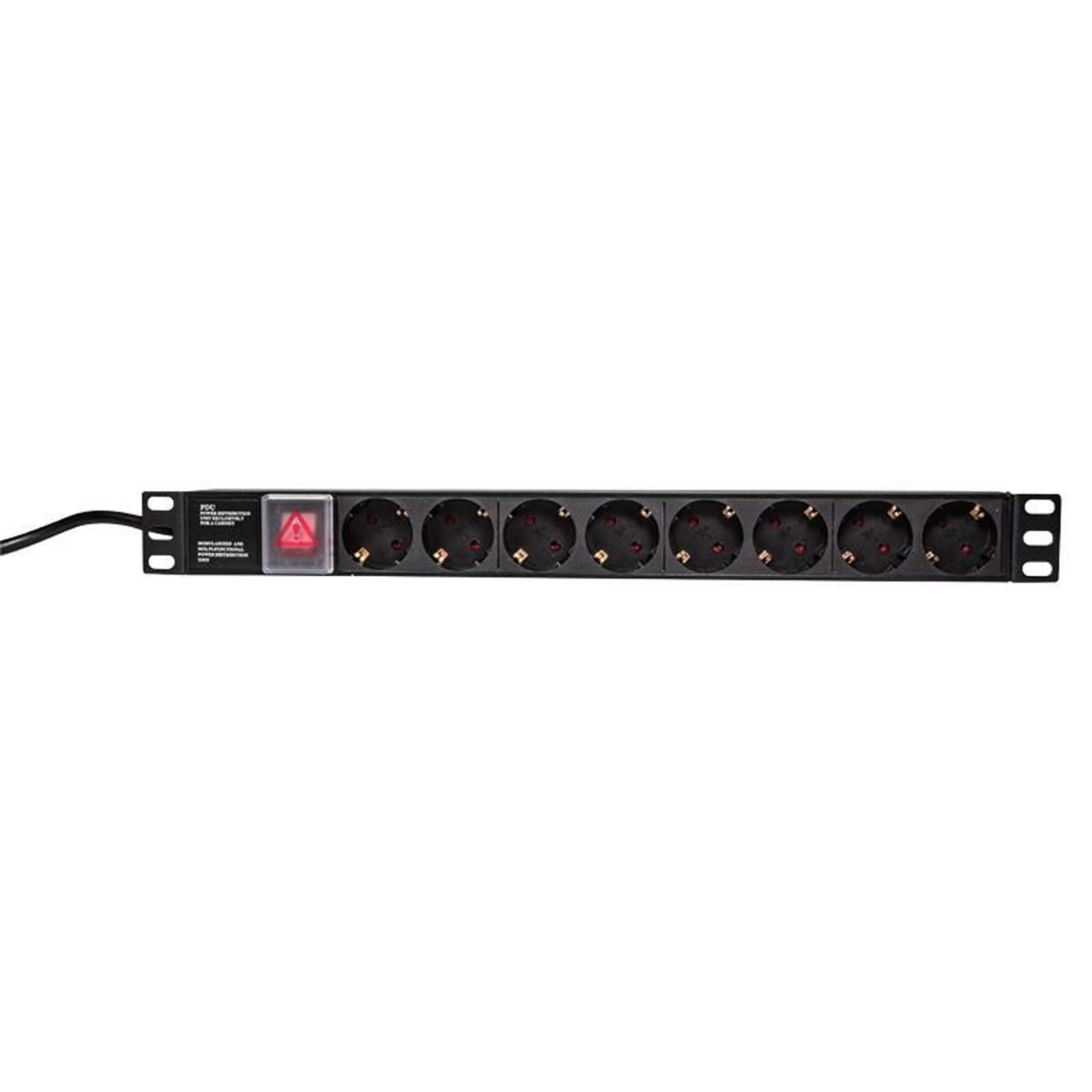 LogiLink Socket Strip 19 8x with Switch Black