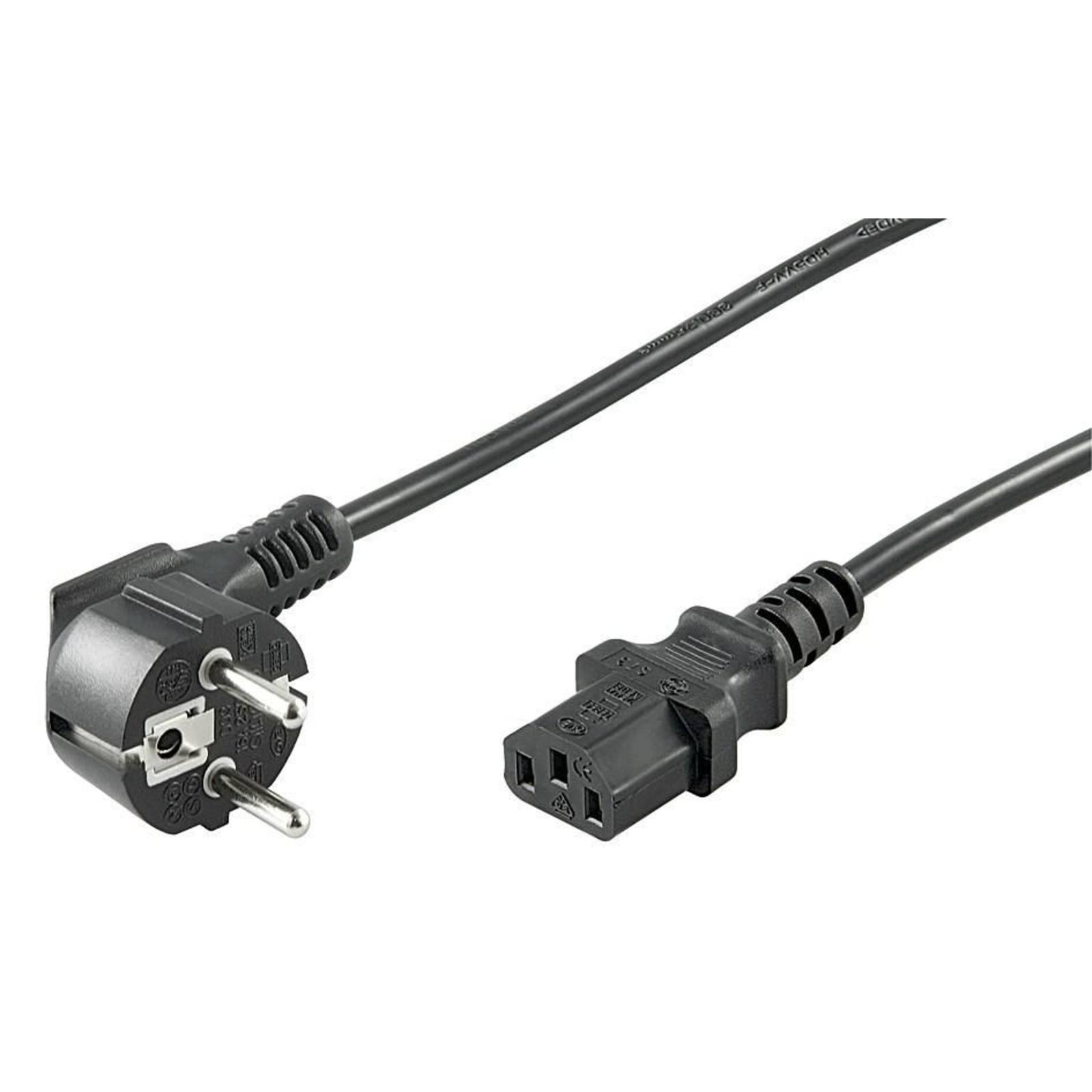 Micro Connect Power Cord CEE 7/7 C13 5m Angled Schuko Black 10A