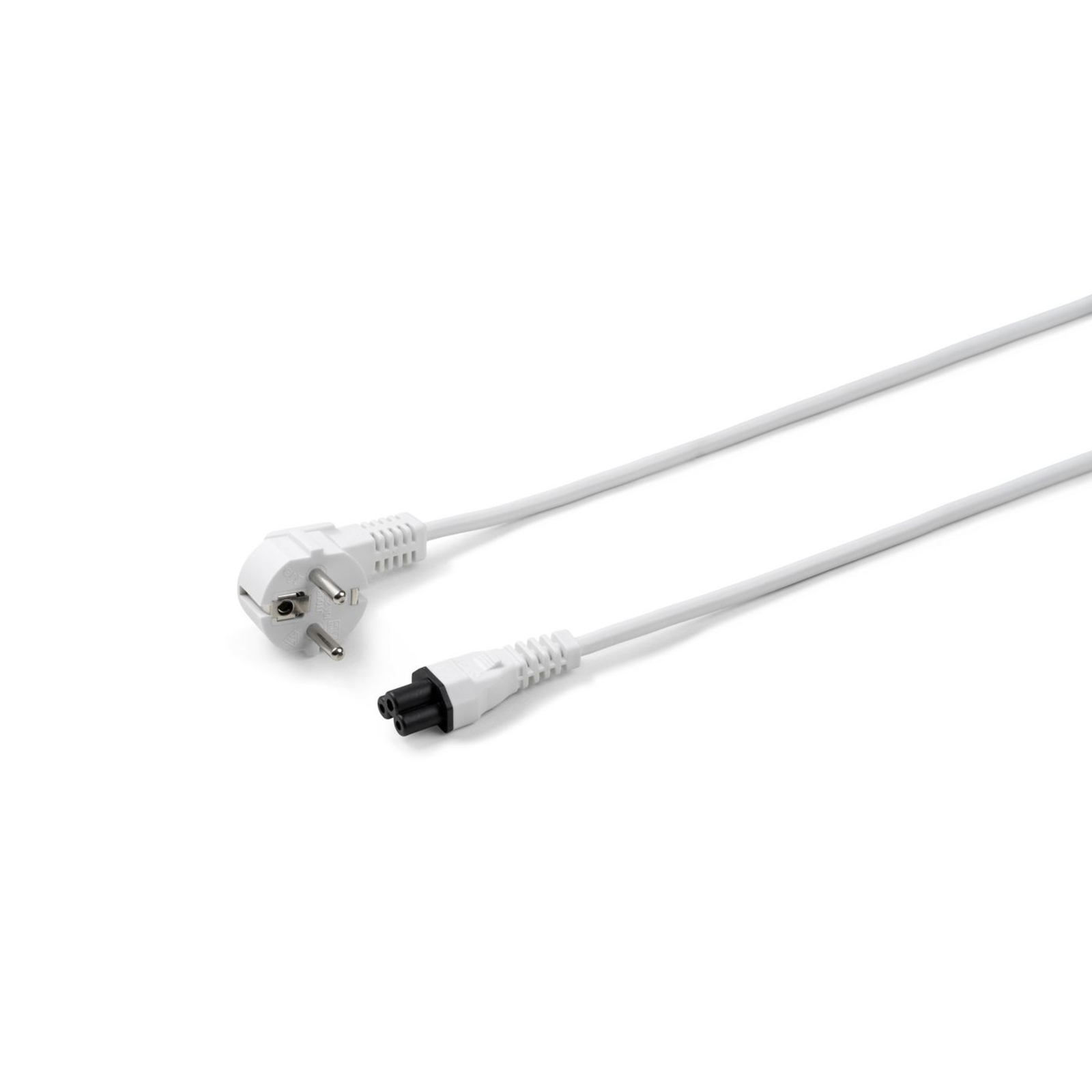 Micro Connect Power Cord CEE 7/7 C5 1.8m Angled Schuko to C5 White
