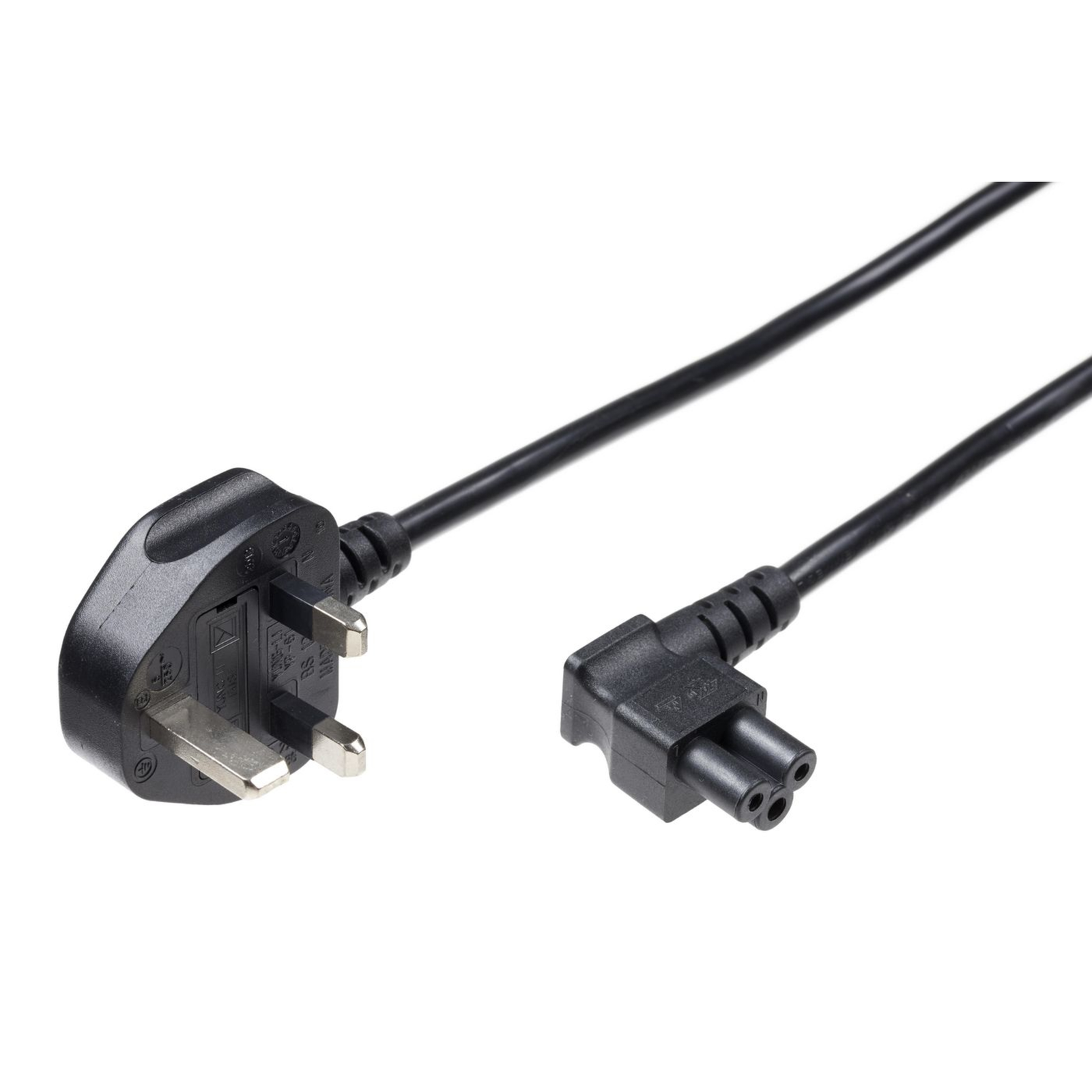 Micro Connect Power Cord UK C5 1.8m Black Power UK Typegto C5 Angled