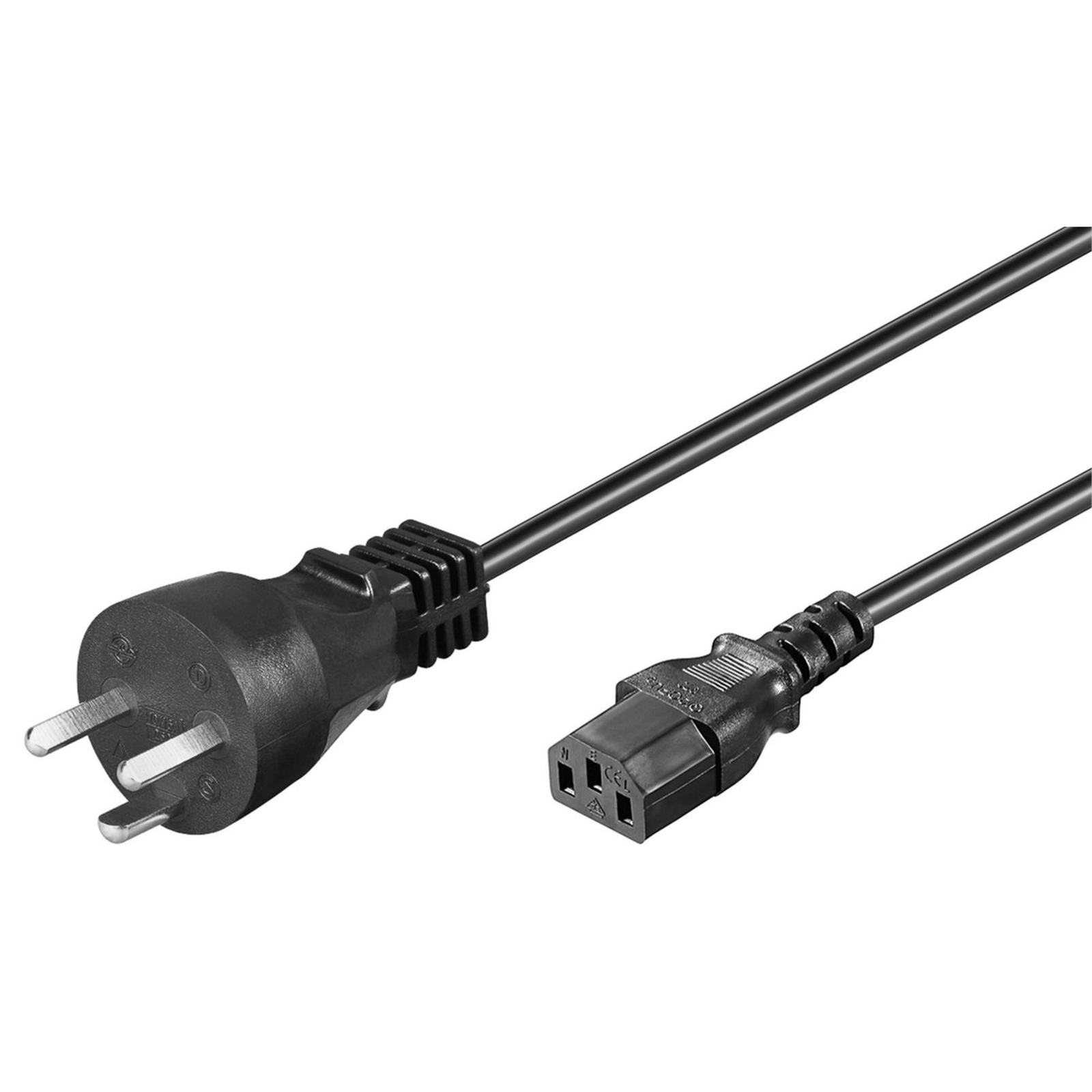 Micro Connect Power Cord DK 3m IEC320 EDB. Danish Power Plug Black