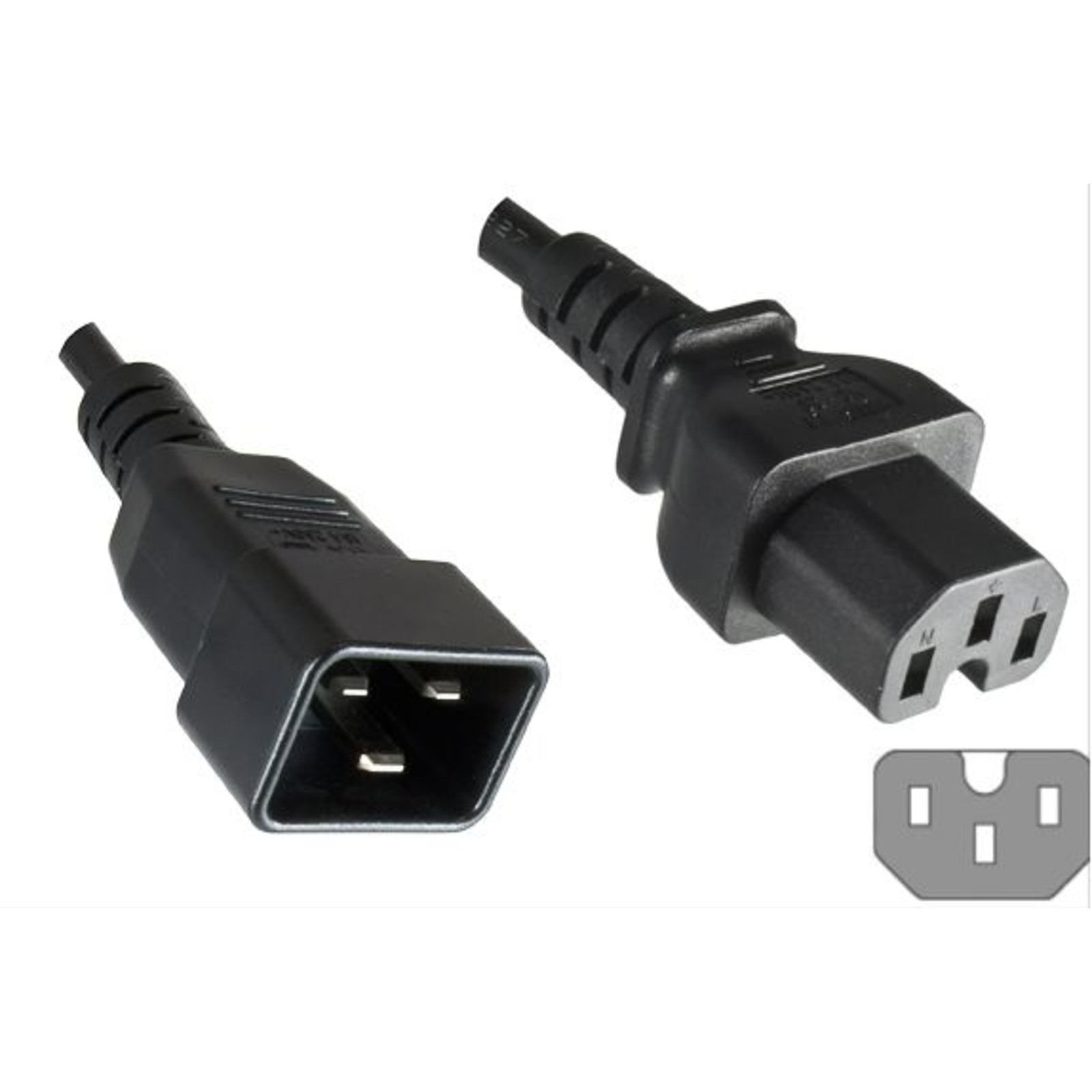 Micro Connect Power Cord C20 C15 1.8m Black 16A 3 X 1mm