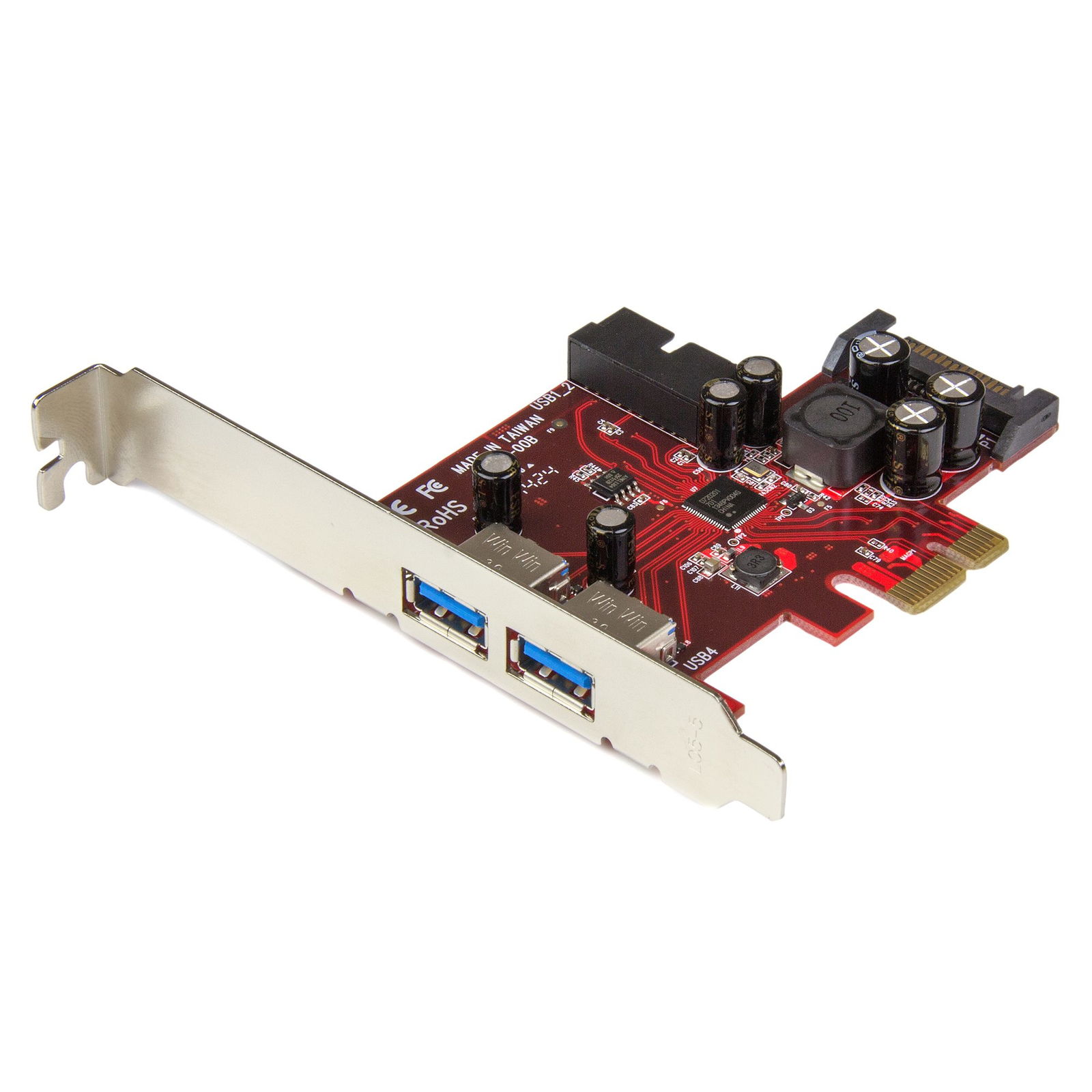 StarTech.com 4 Port USB 3.0 PCI Express Card 2 External And 2 Internal with SATA Power PCIe SATA