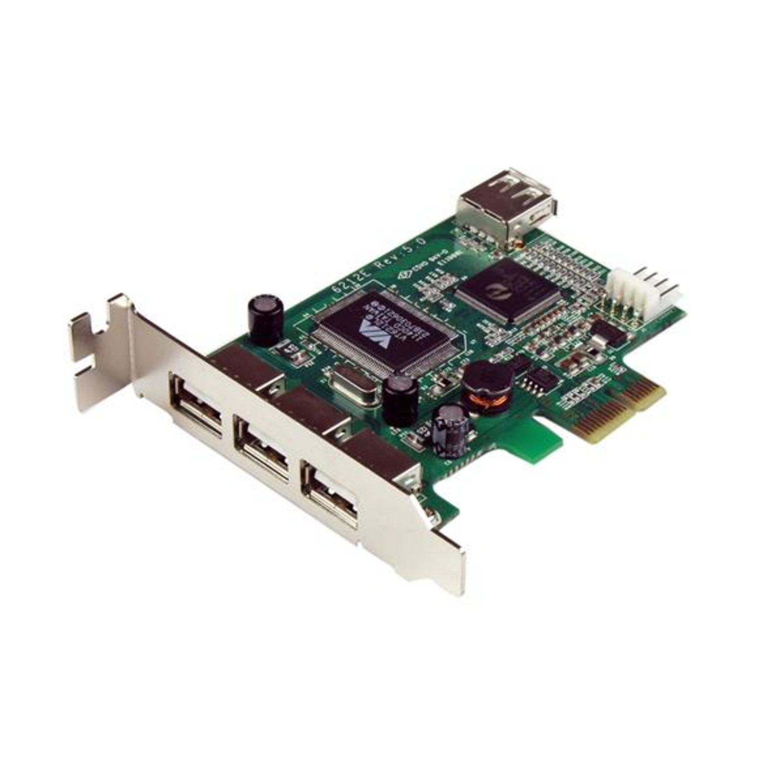 StarTech.com 4 Port USB 2.0 PCI Express Low Profile Interface Card PCIe USB 2.0 Green CE
