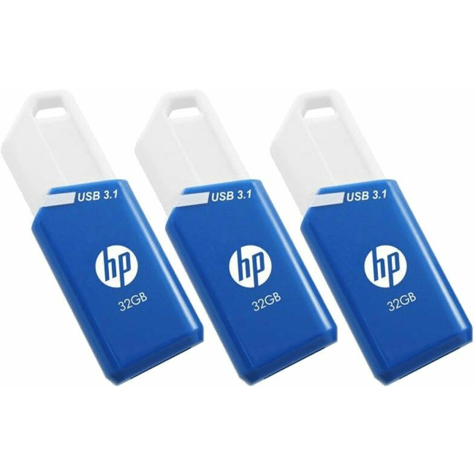 HPI PNY X755w Triple Pack USB Flash Drive 32 GB USB Type-A 3.2 Gen 1 (3.1 Gen 1) Blue White