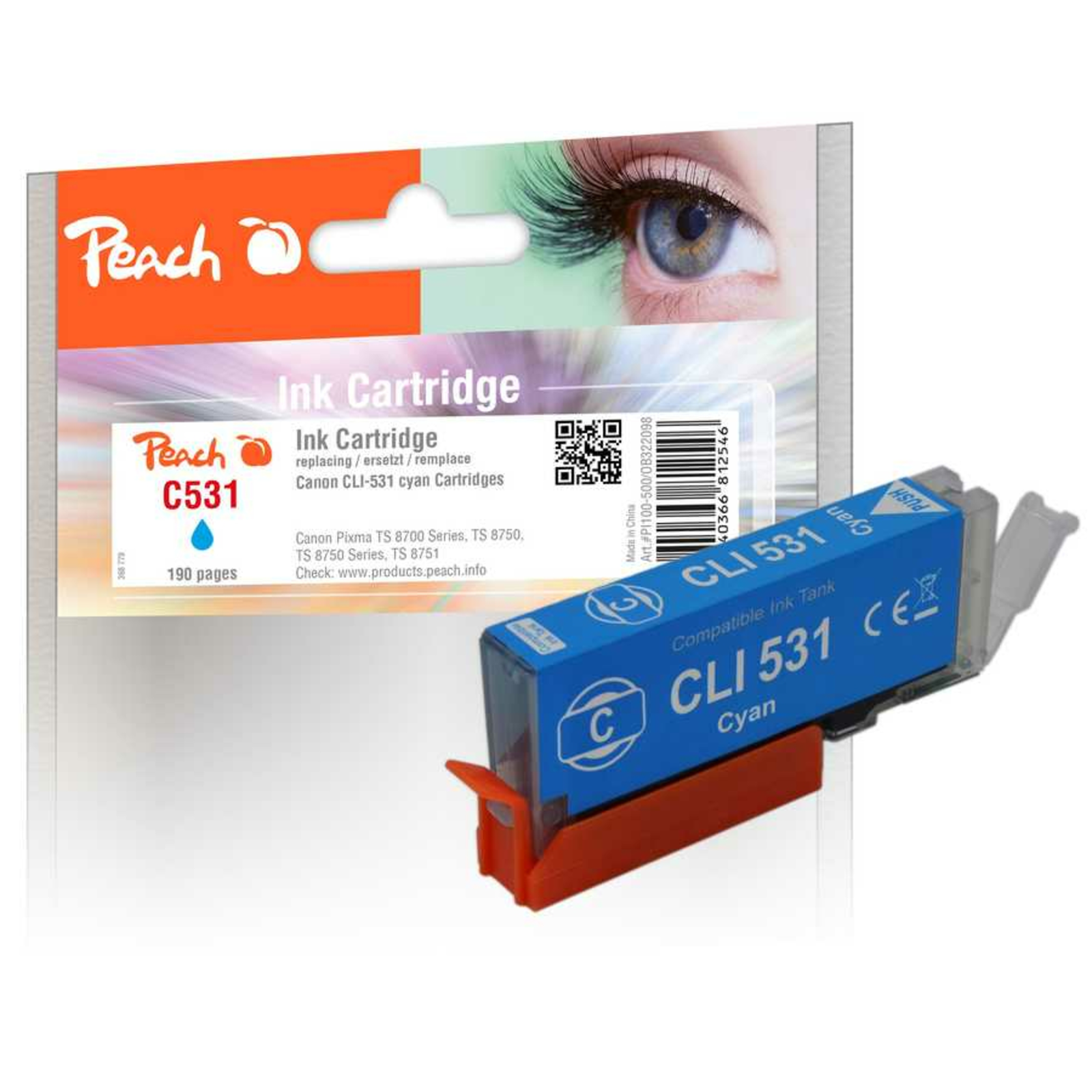 Peach Canon Cartridge CLI-531 6120B002 cyan Compatible Compatible