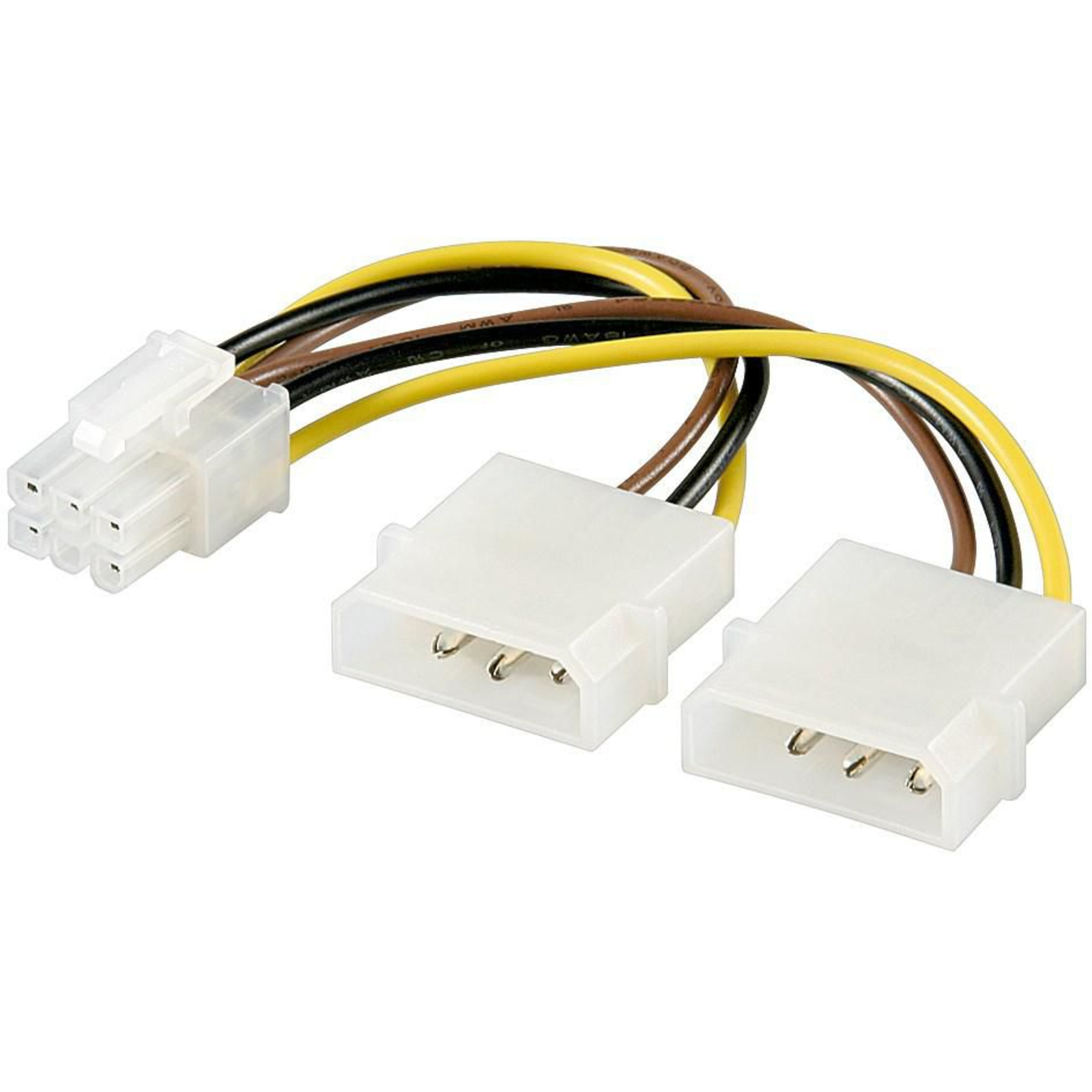 Micro Connect Internal PC Power Supply Cable 2x HDD 5.25 Inch (4-pin) to PCI