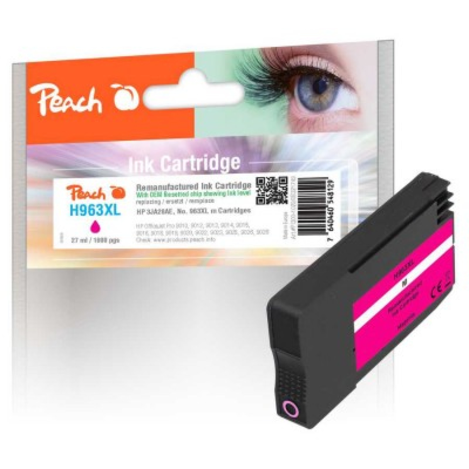 Peach Cartridge HP No. 963XL 3JA28AE magenta OEM Reset