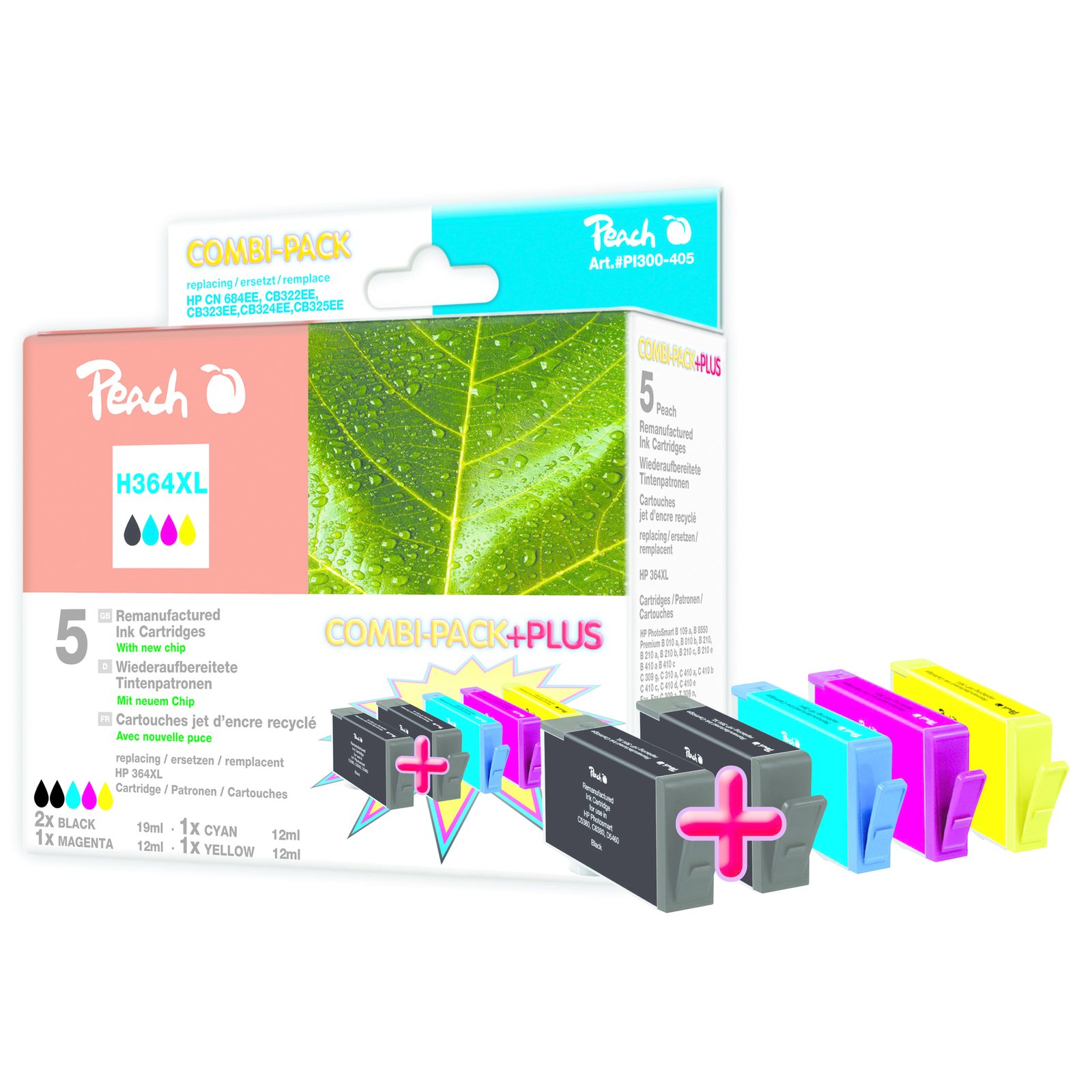 Peach Ink Economy Pack PI300-295 Compatible with HP H364XL