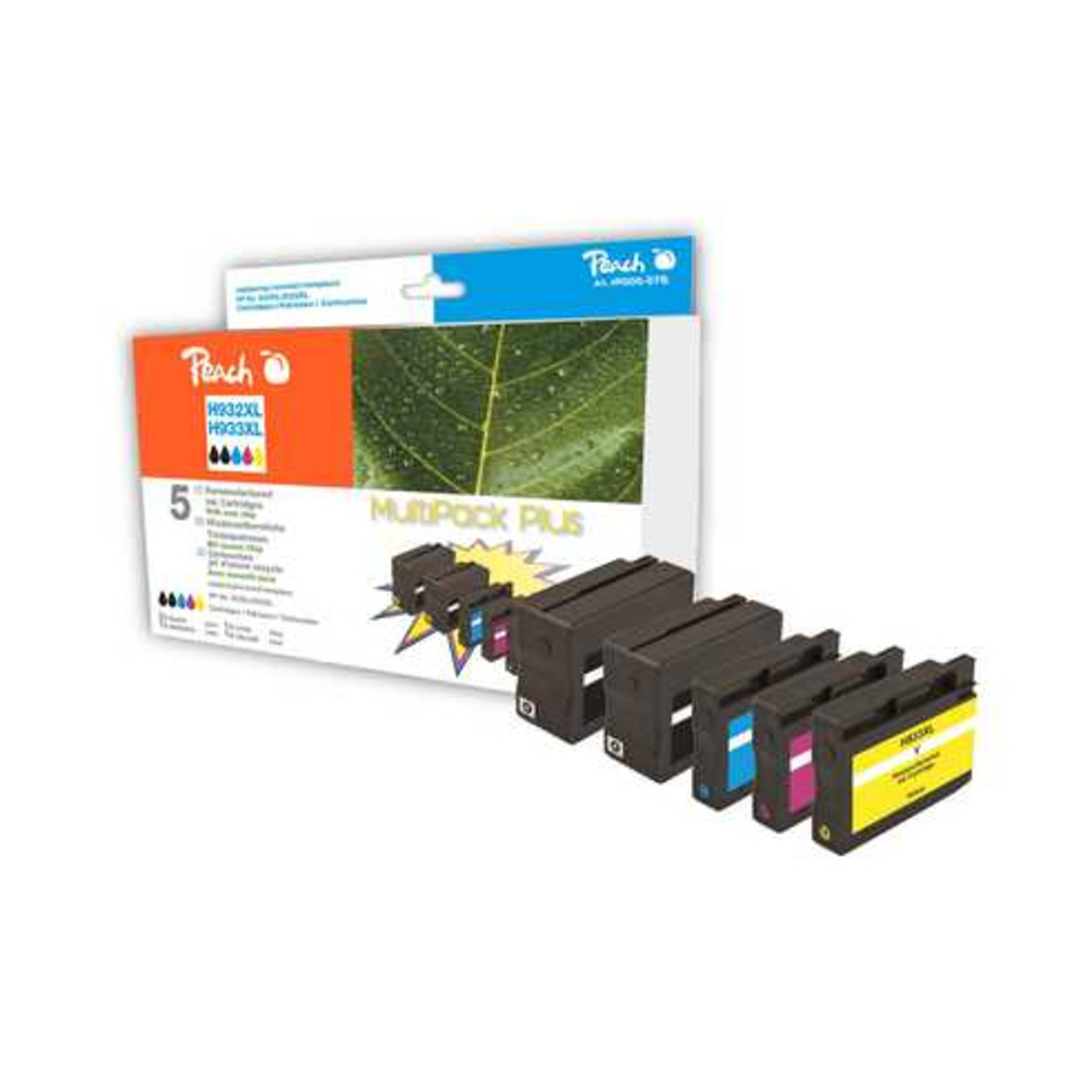 Peach Ink Spar Pack Plus PI300-578 Compatible with HP 932XL 933XL C2P42A