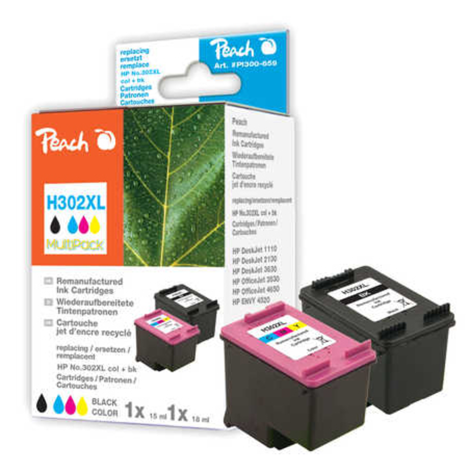 Peach Cartridge No.302XL F6U68A+F6U67A Comp.