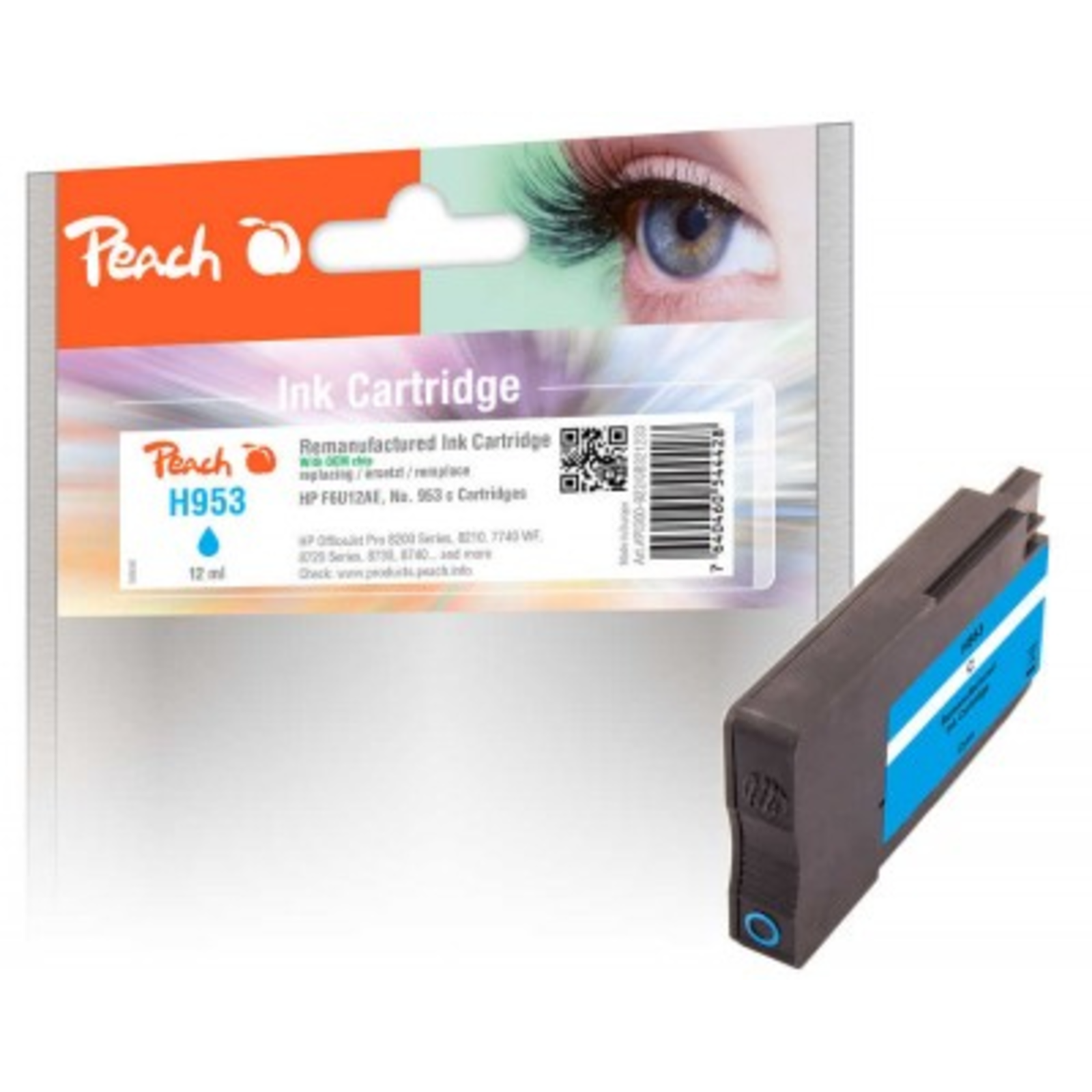 Peach Cartridge HP No. 953 cyan with OEM Chip Remanufactured Compatible