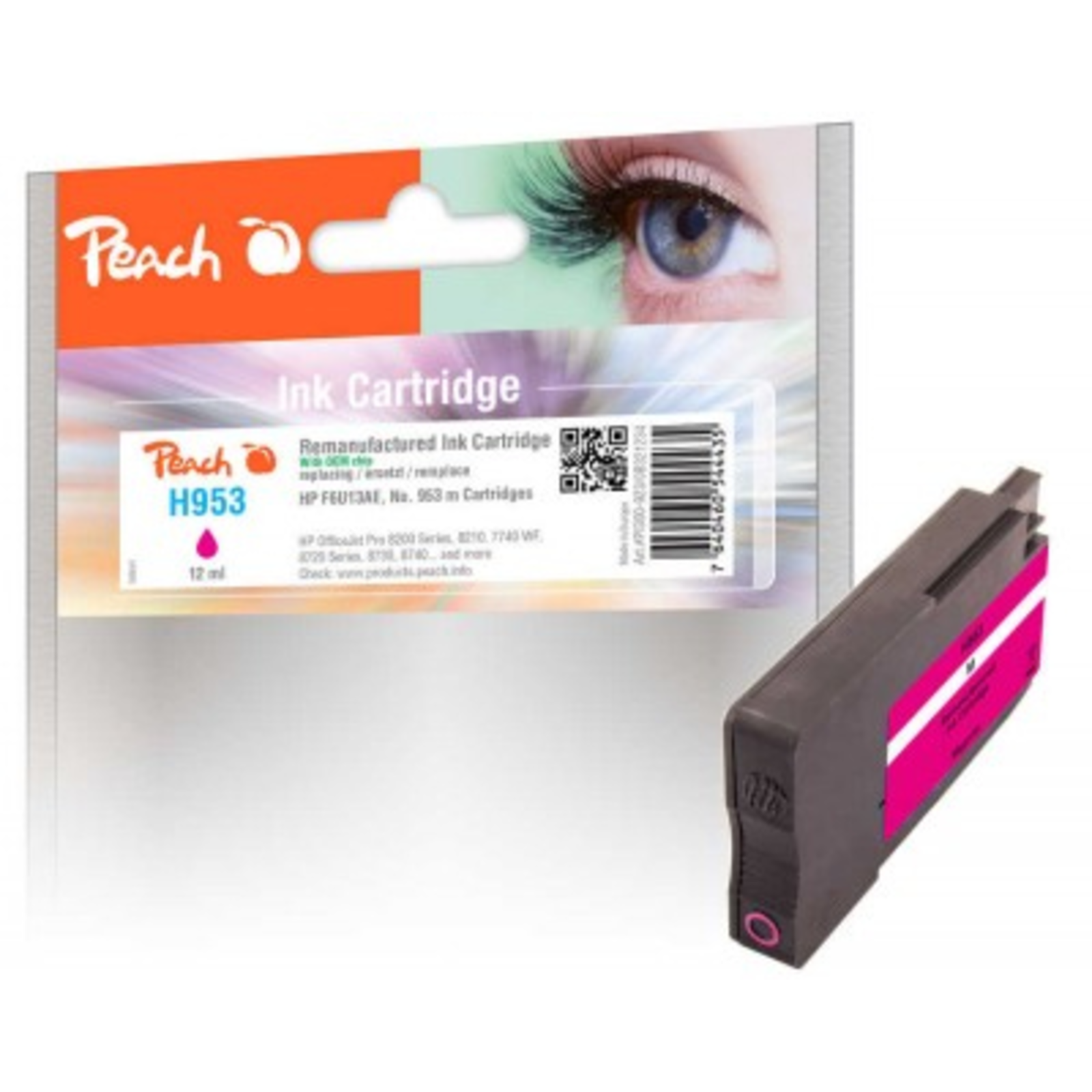 Peach Cartridge HP No. 953 magenta with OEM Chip Remanufactured Compatible