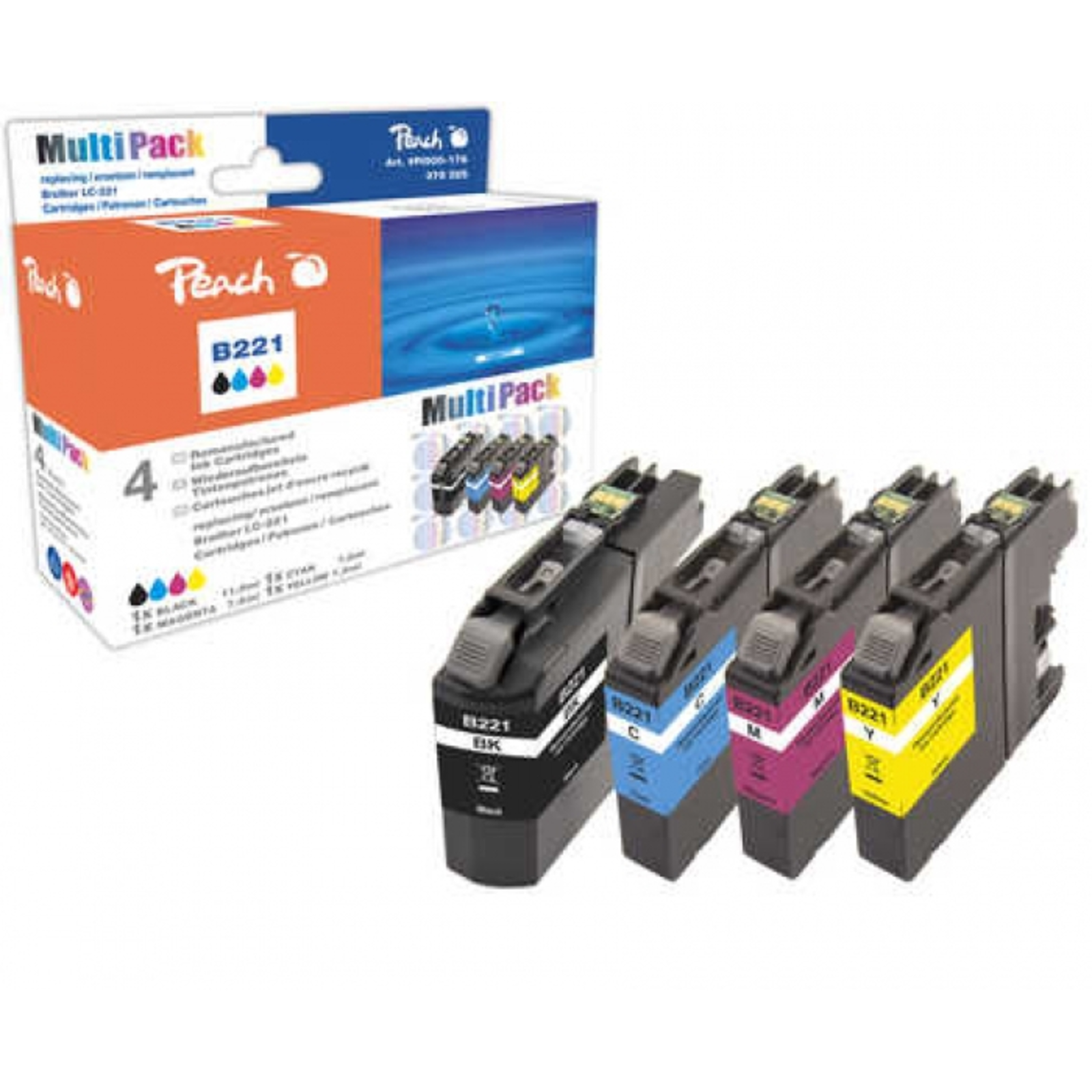 Peach 319795 Compatible Pigment-based Ink Black cyan magenta Yellow Bredher Multi Pack DCPJ 562 DW