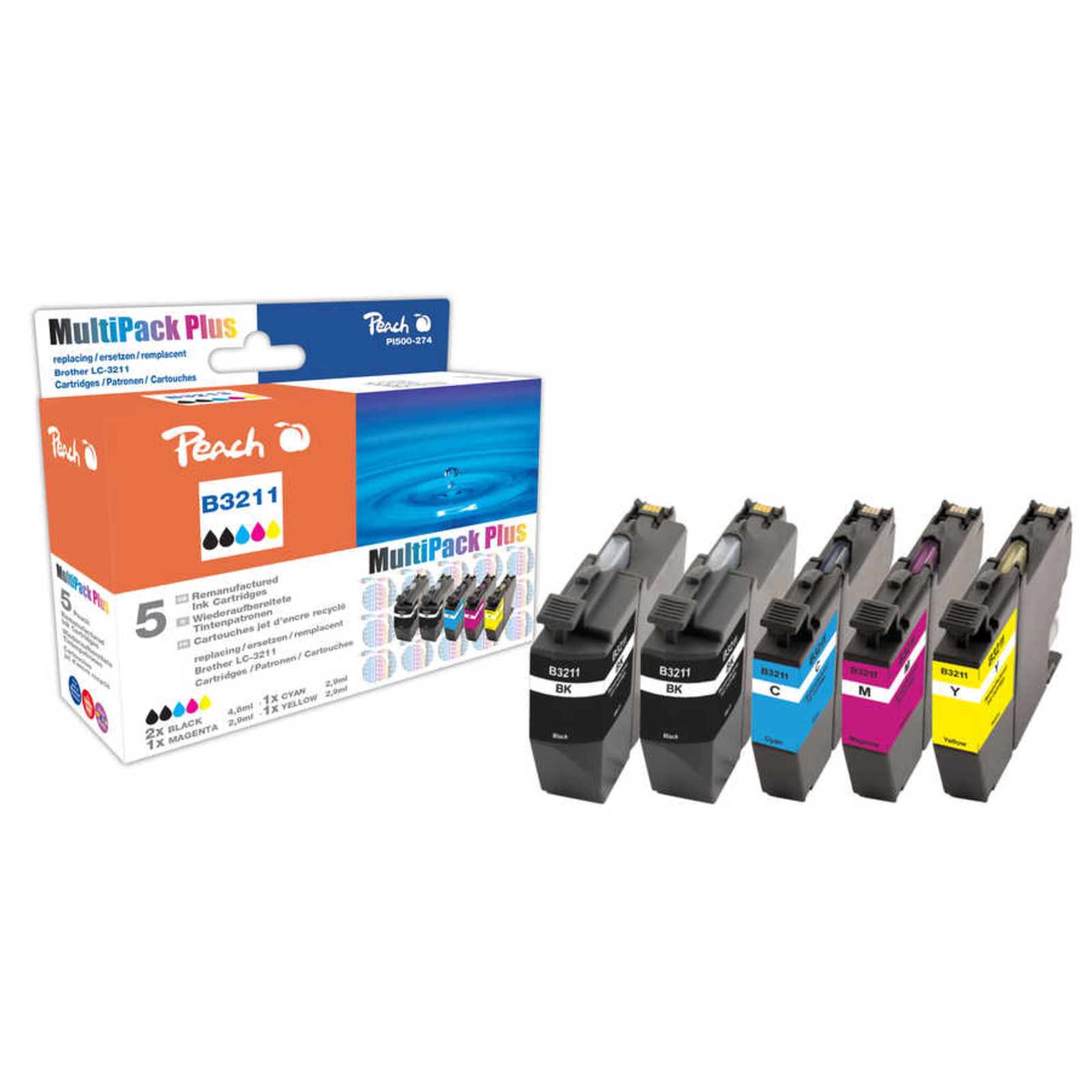 Peach Ink Save Pack Plus PI500-274 Compatible with Bredher LC-3211