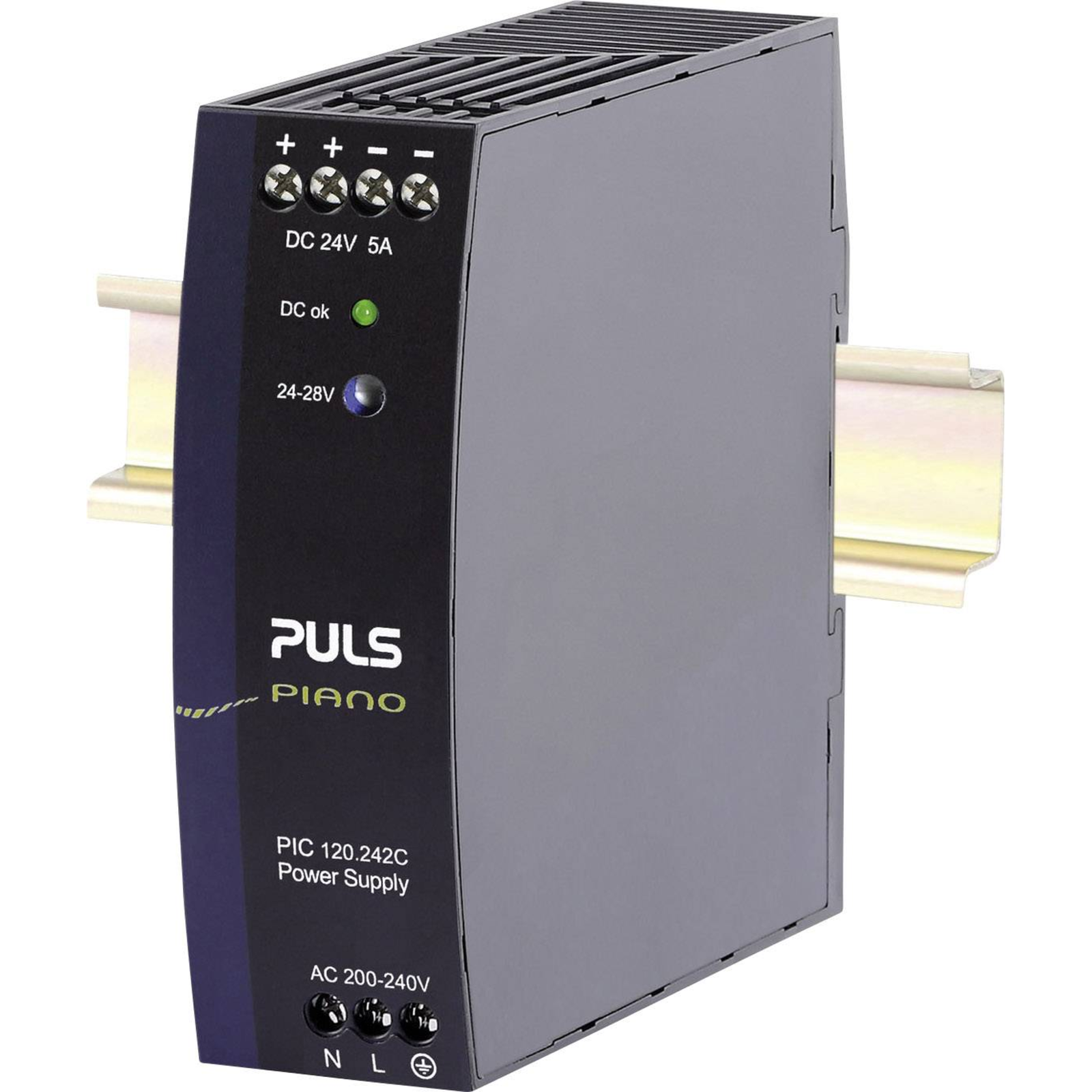 Puls Piano DIN Rail Power Supply 24 V/DC 5 A 120 W PIC120.242C